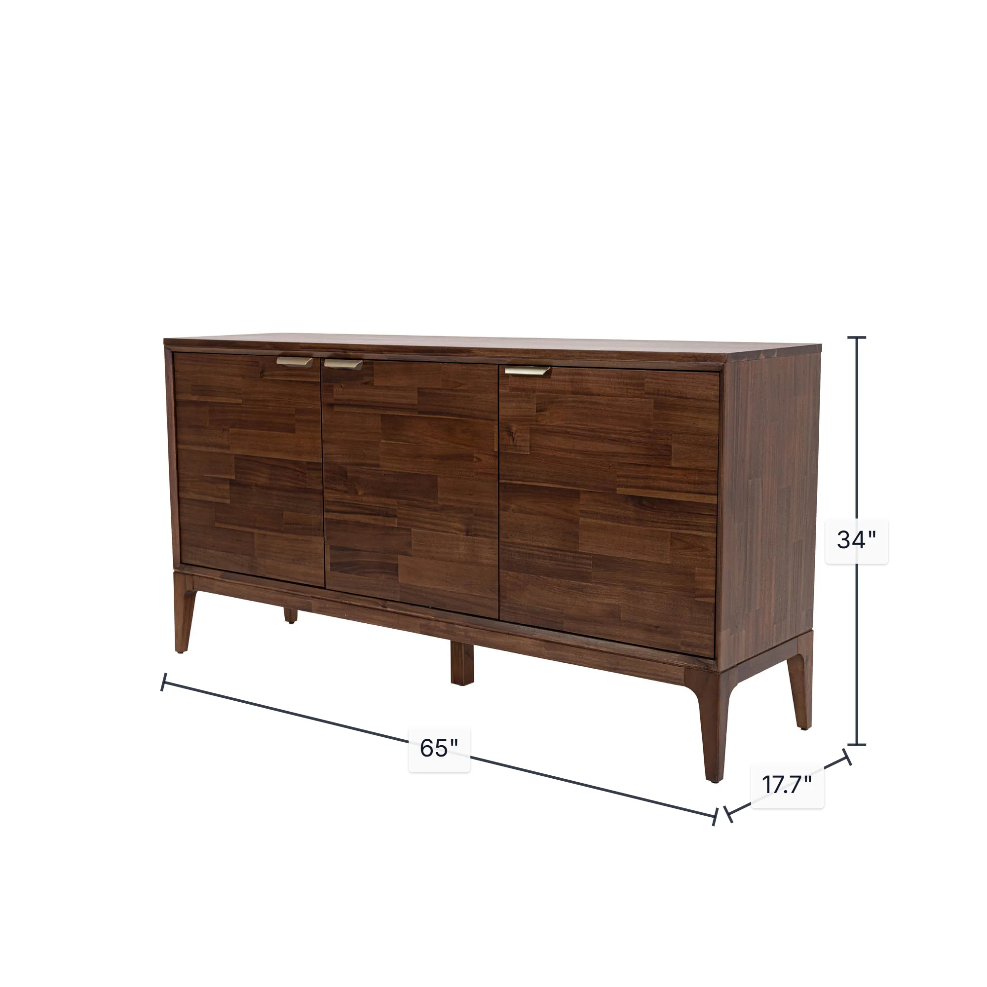 Allure Wooden 3 Door Sideboard - Image 3