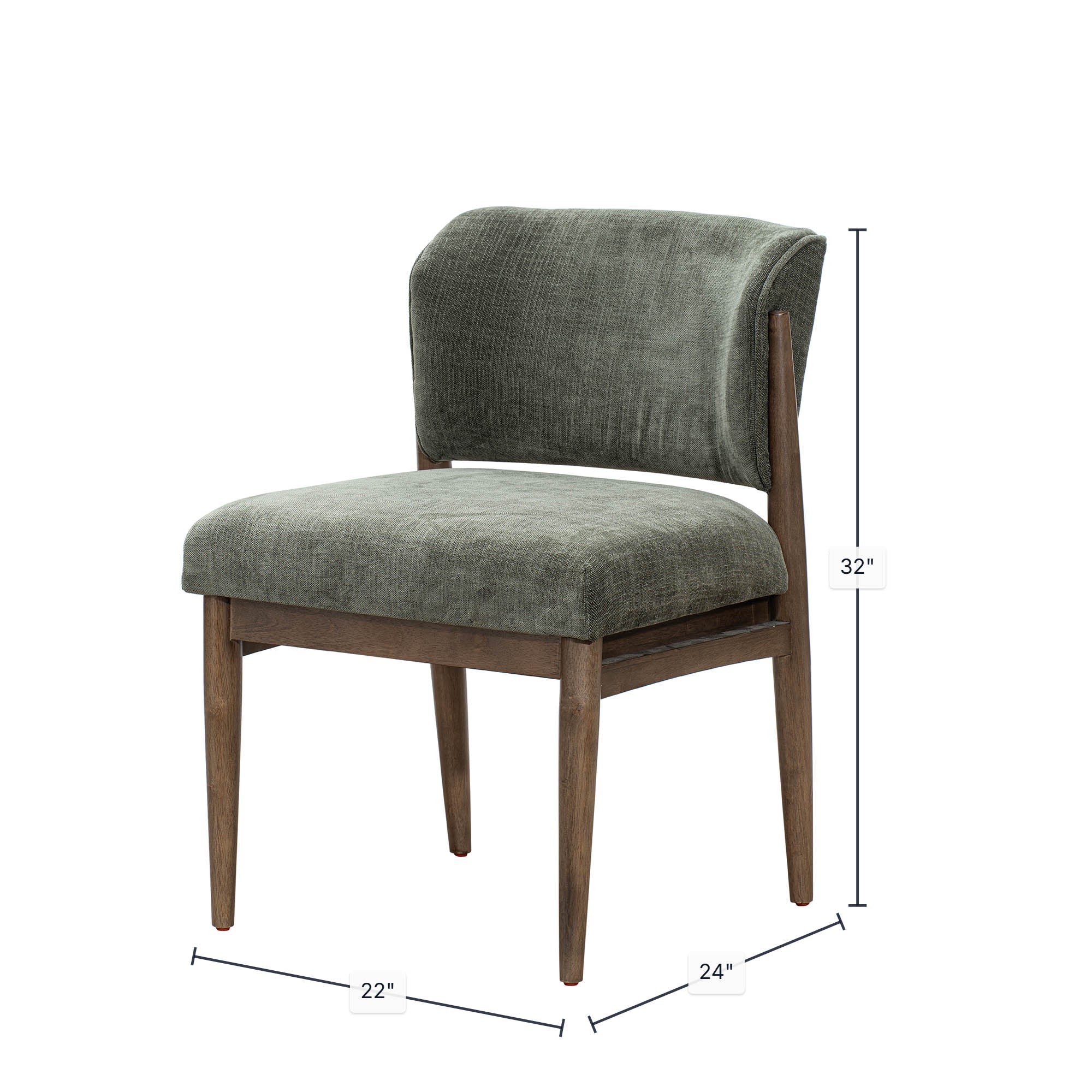Athens Dining Chair - Olive Chenille - Image 3