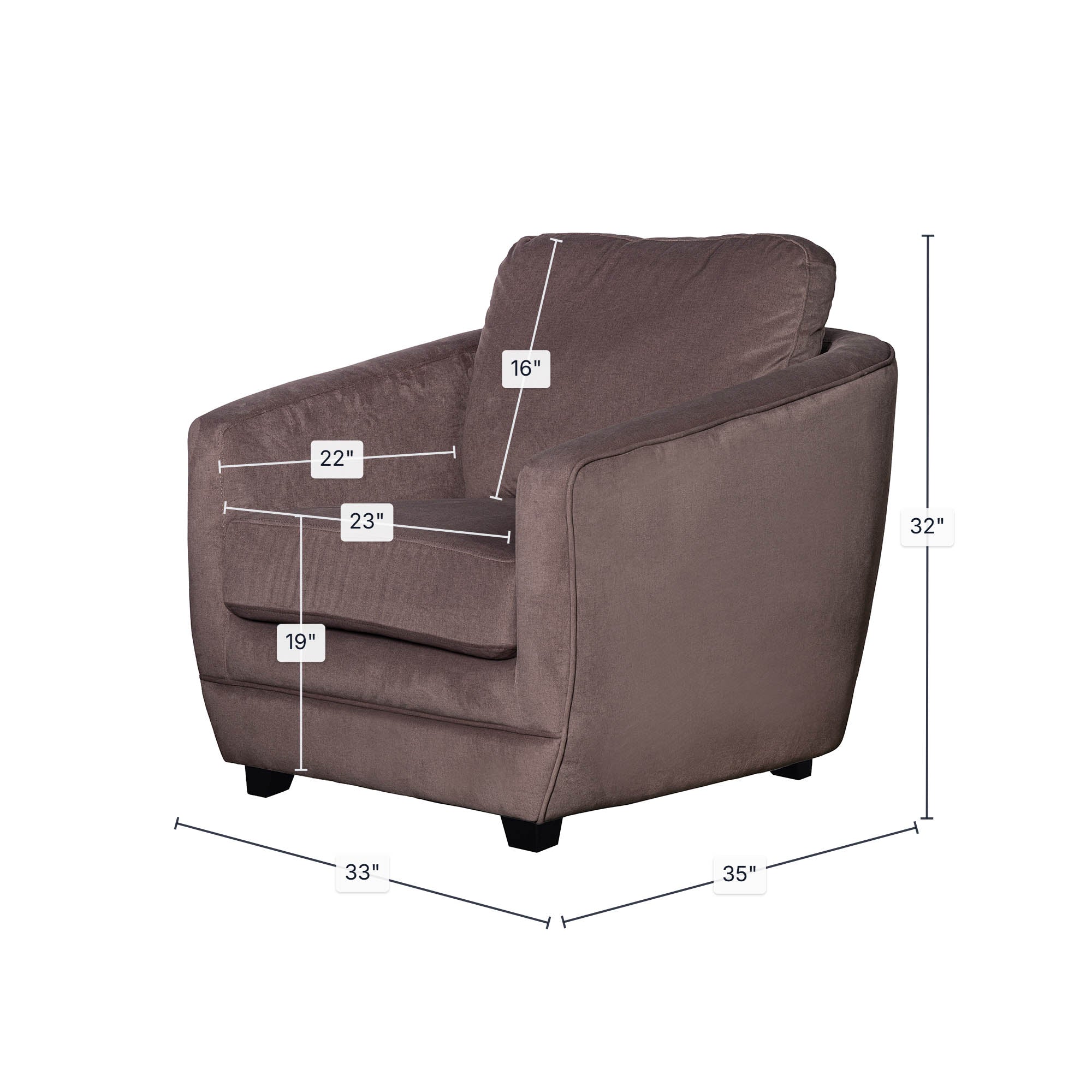 Baltimo Club Chair - Ash Brown (VT) - Image 3