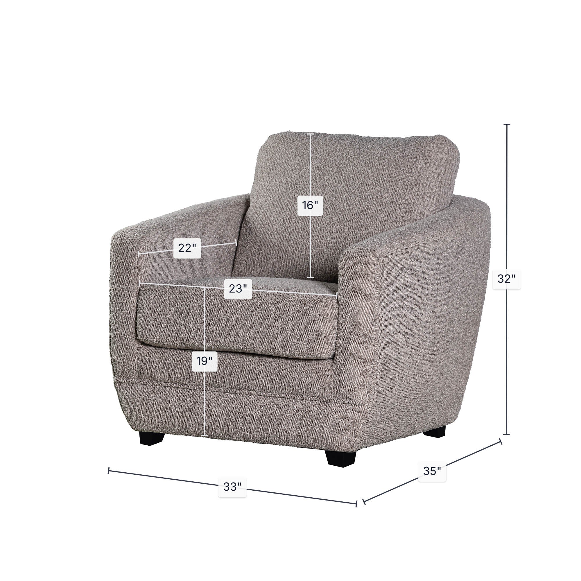 Baltimo Club Chair - Boucle Greige (VT) - Image 3