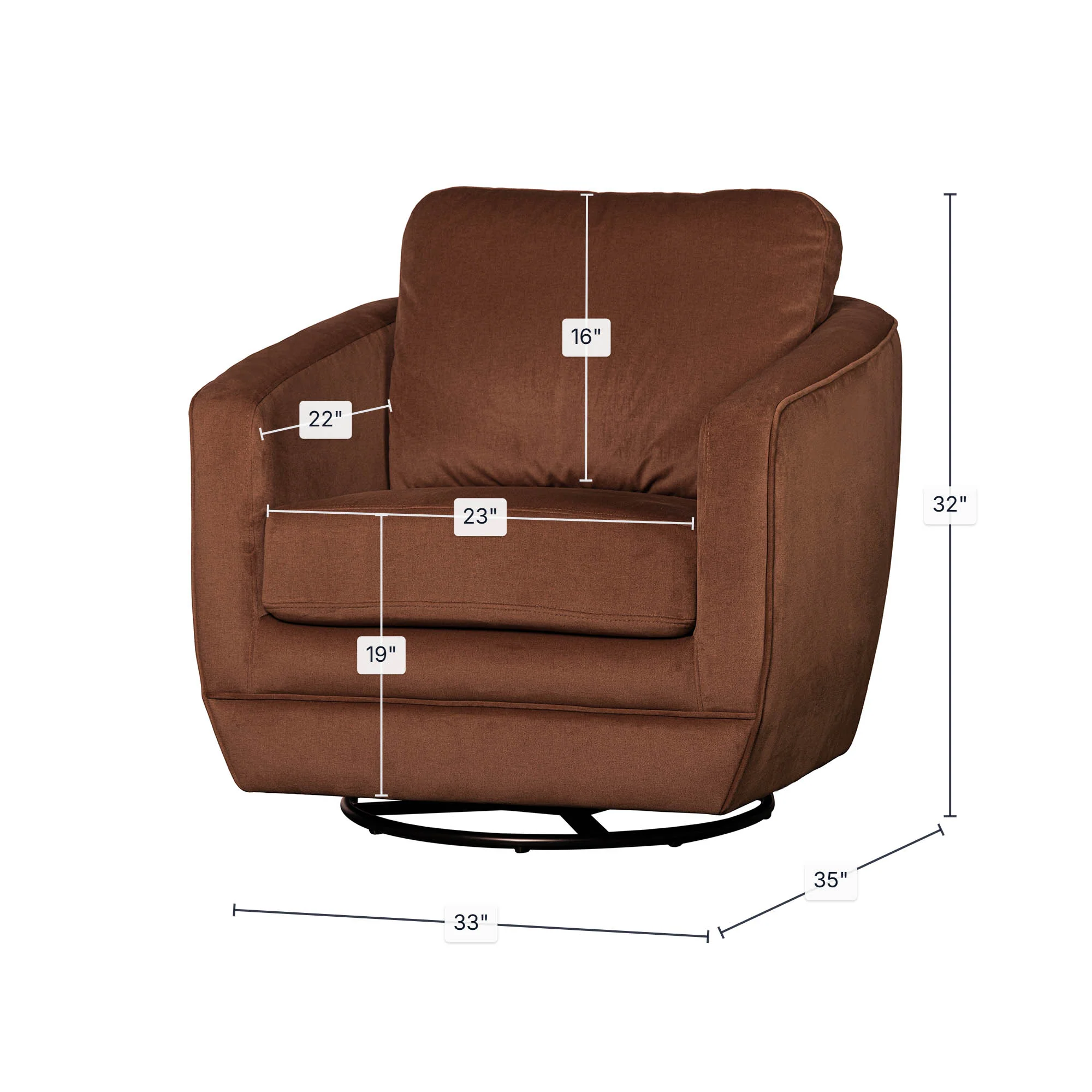 Baltimo Swivel Glider - Ginger Rust (VT) - Image 3