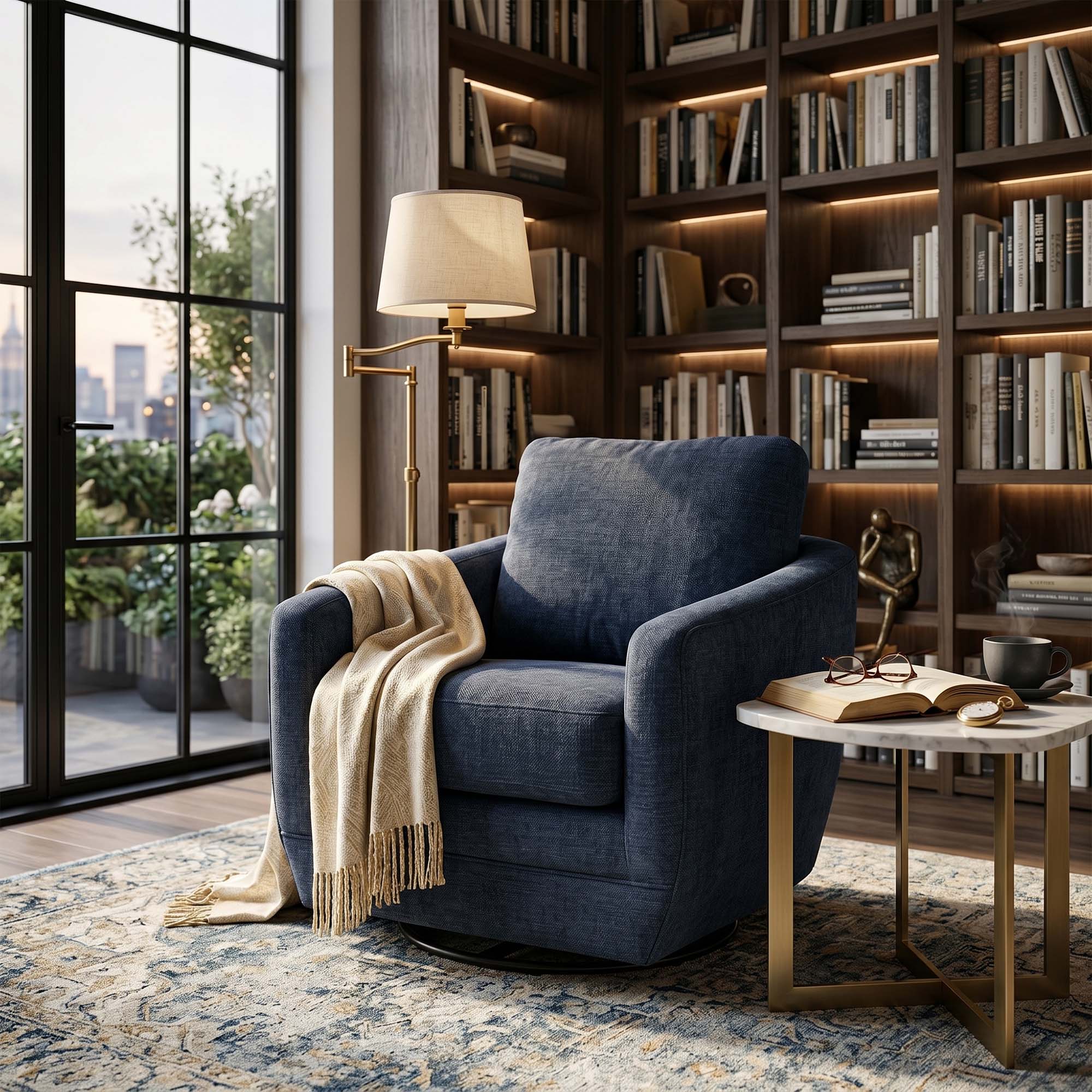 Baltimo Swivel Glider - Midnight Blue (VT) - Image 2