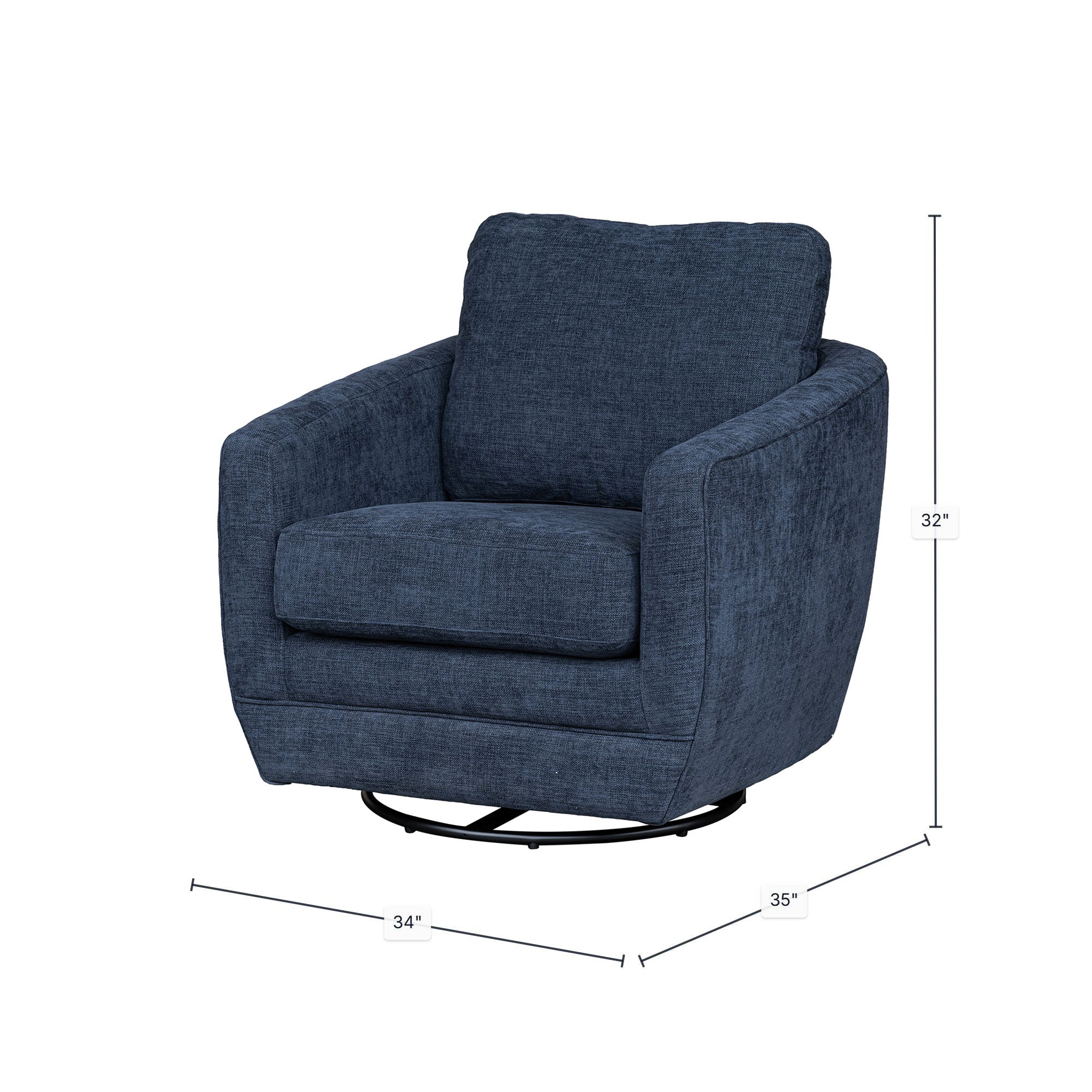 Baltimo Swivel Glider - Midnight Blue (VT) - Image 3