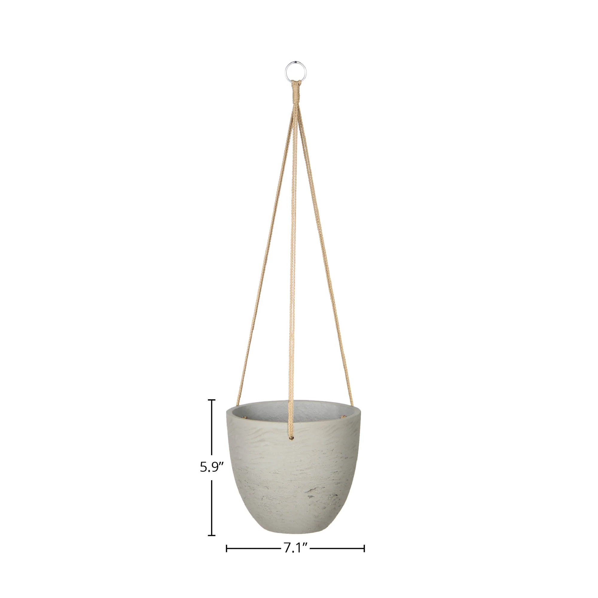 Classic Small Hanging Pot - Cement Grey - Image 3