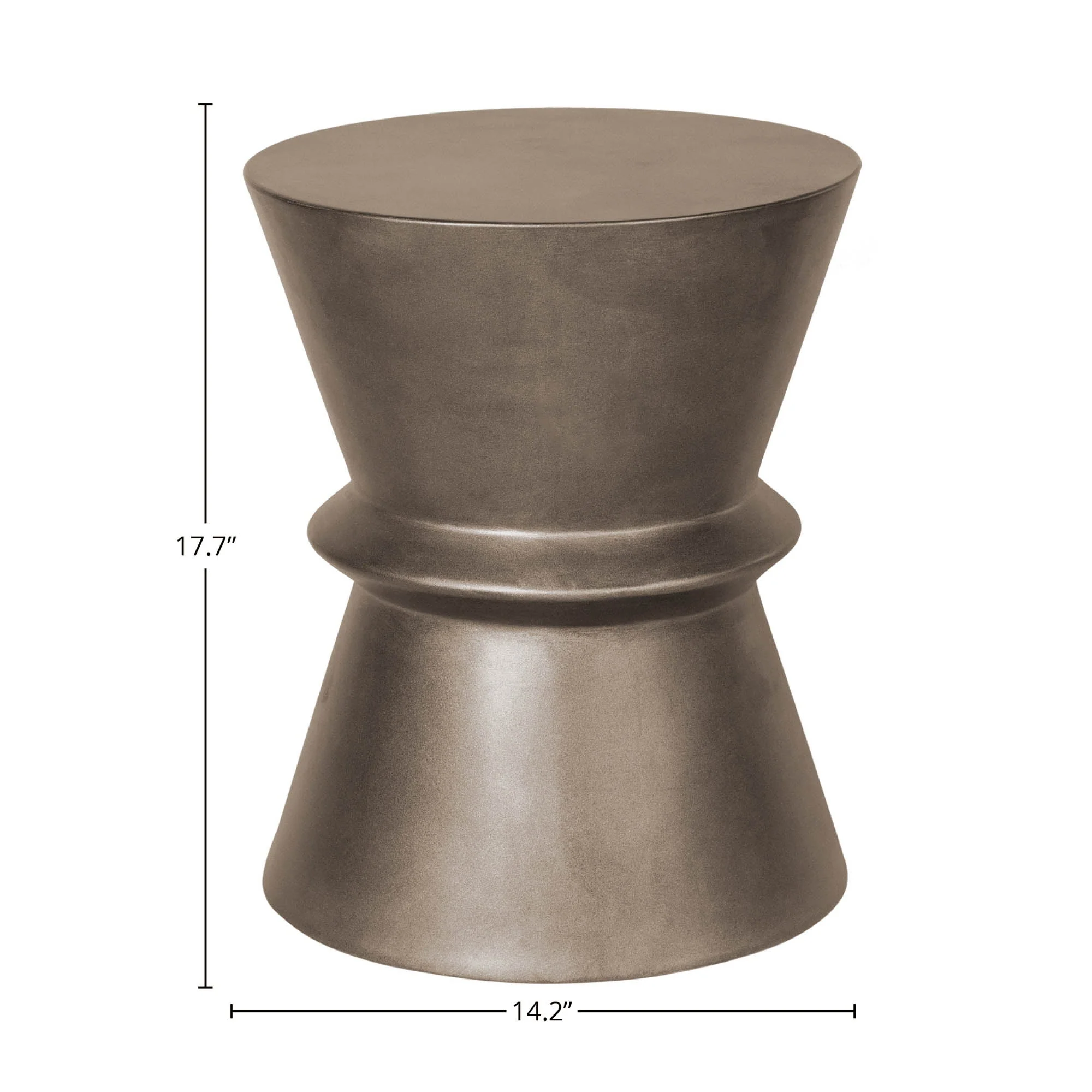 Concrete Hourglass Side Table - Bronze - Image 3