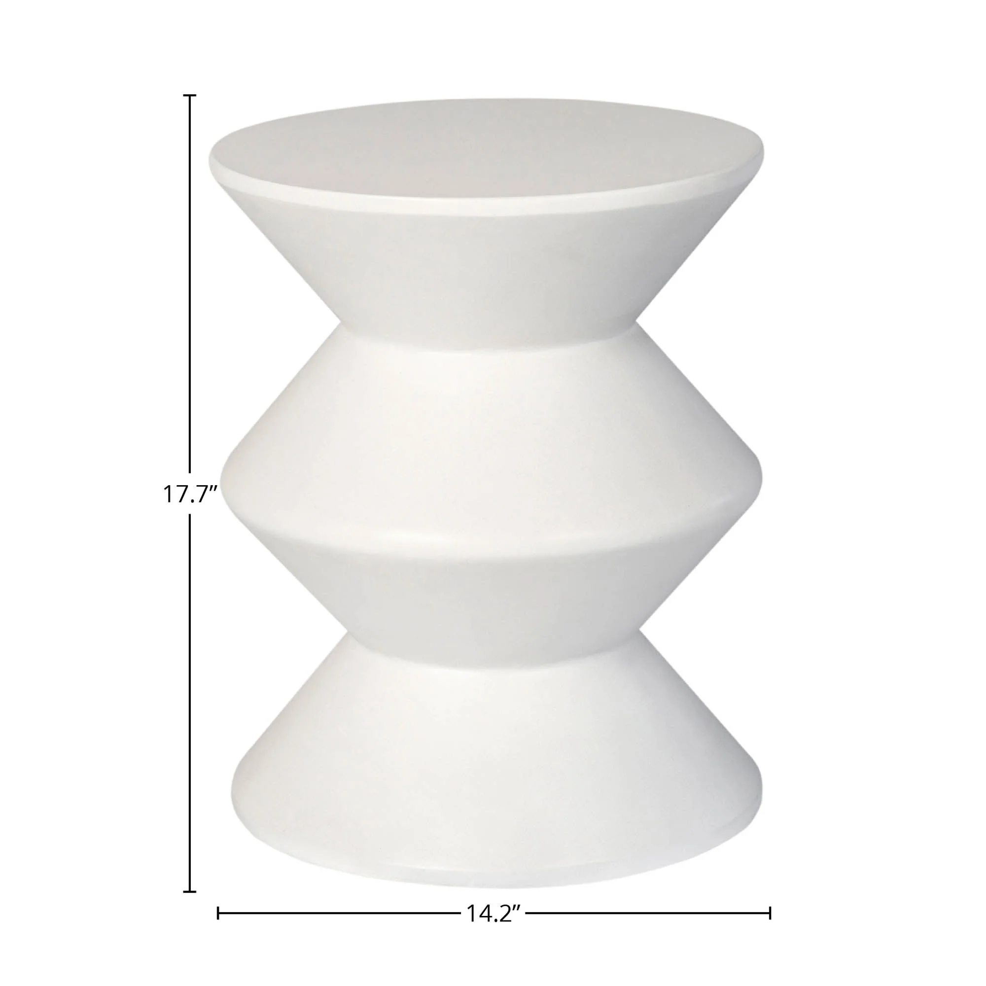 Concrete Inverted Side Table - White - Image 3