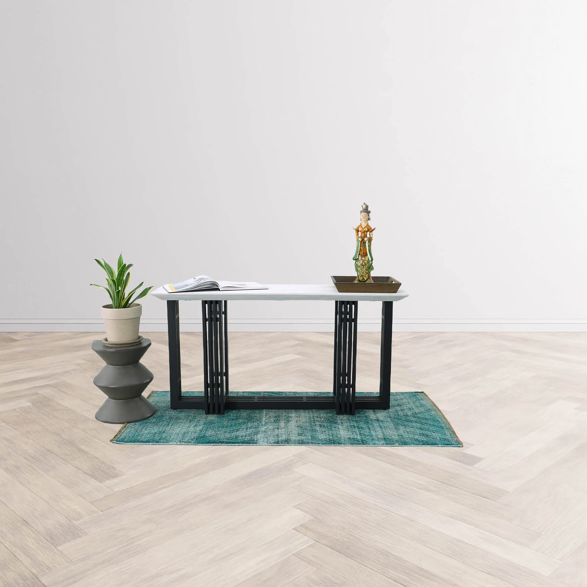 Concrete Inverted Side Table - Dark Grey - Image 4