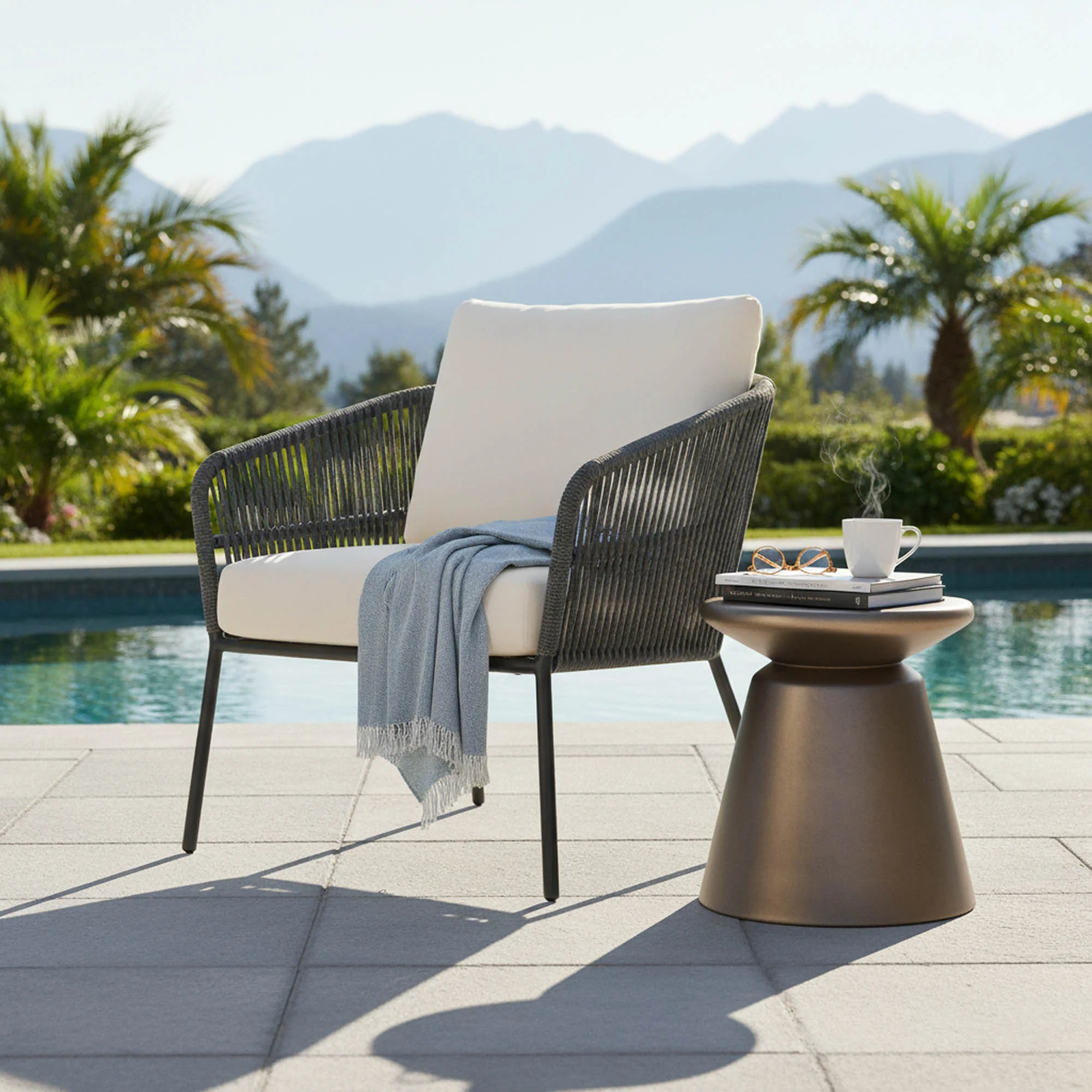 Concrete Mineral Side Table - Bronze - Image 10