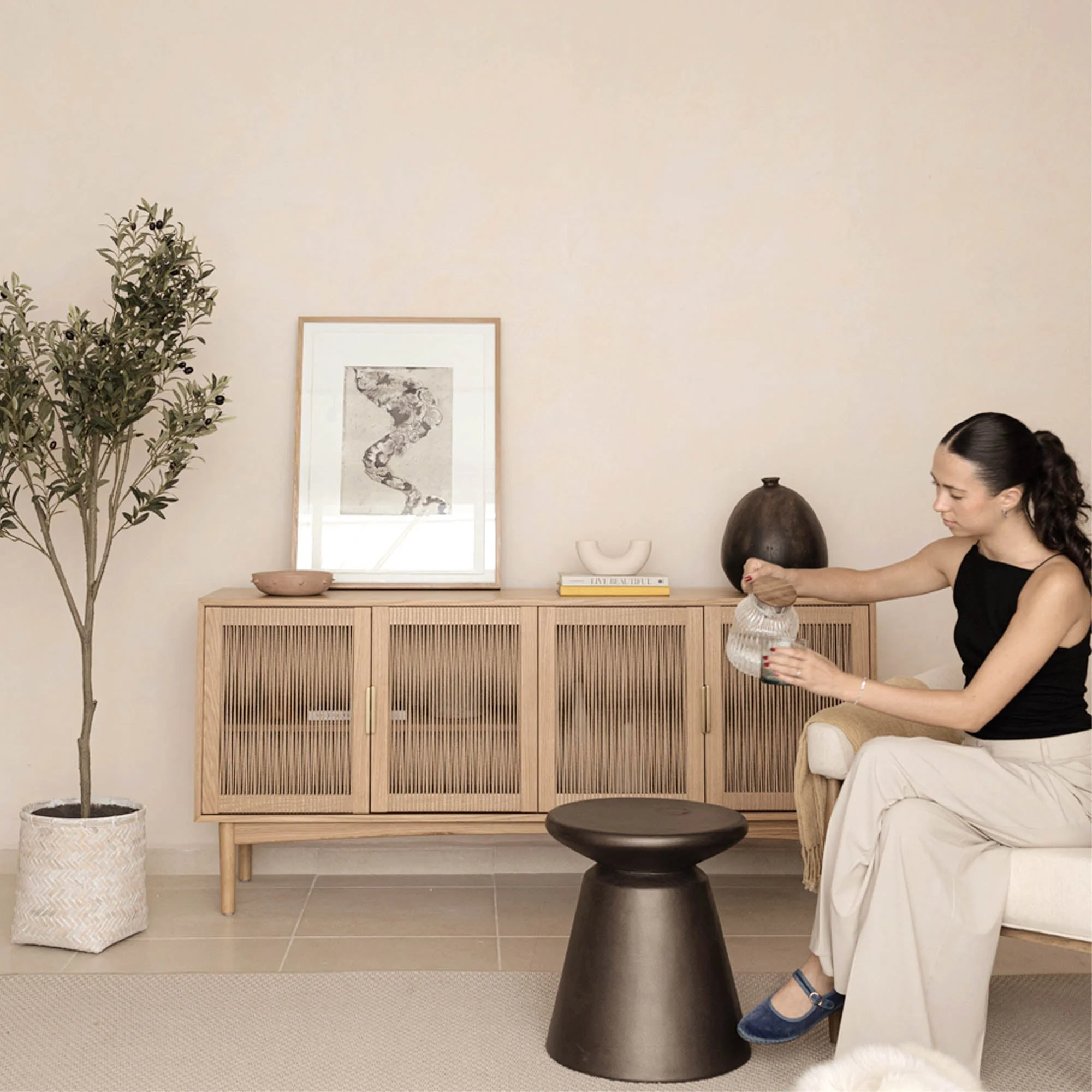 Concrete Mineral Side Table - Bronze - Image 11