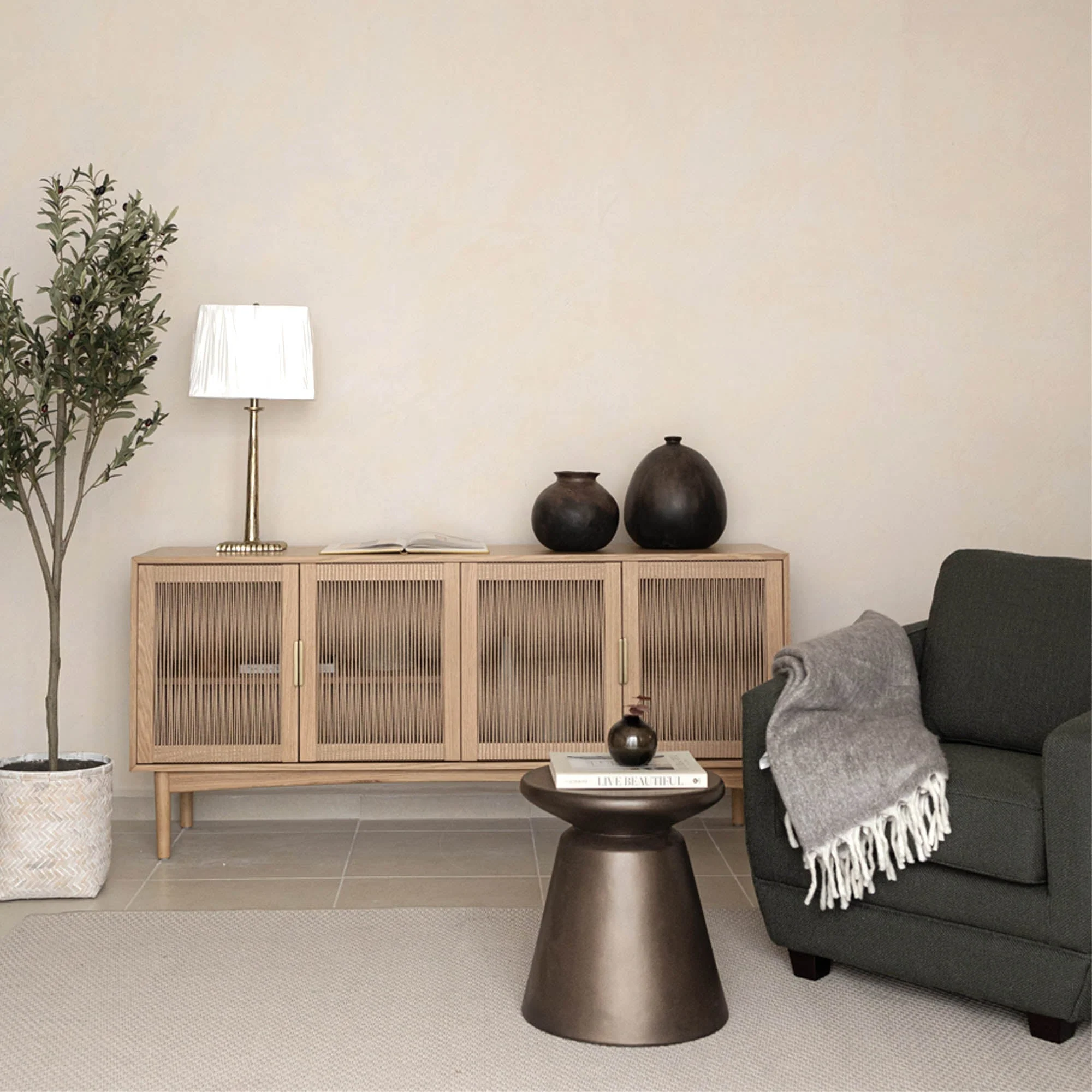 Concrete Mineral Side Table - Bronze - Image 12