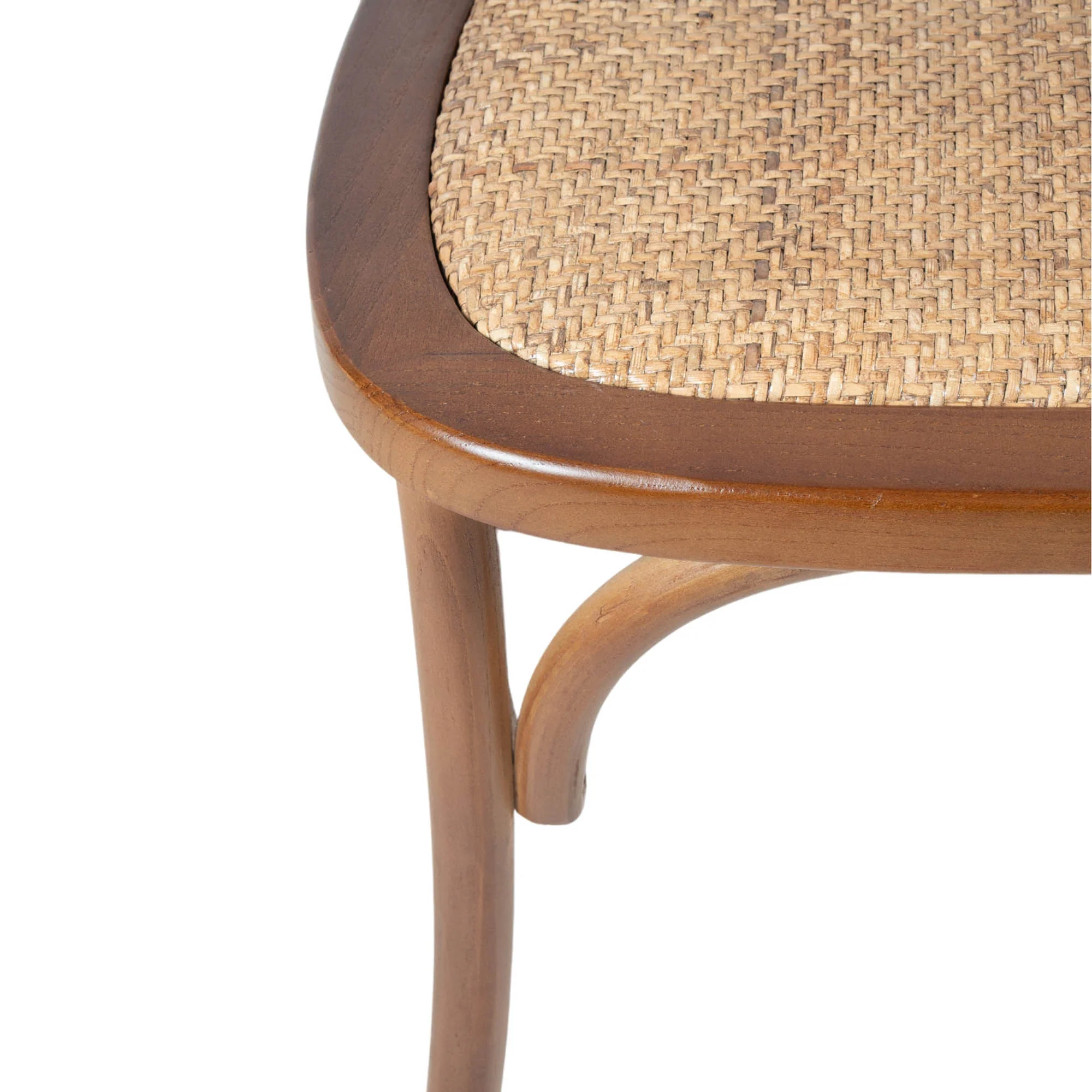 Cross Back Chair w/ Rattan Seat - Brown - Image 8