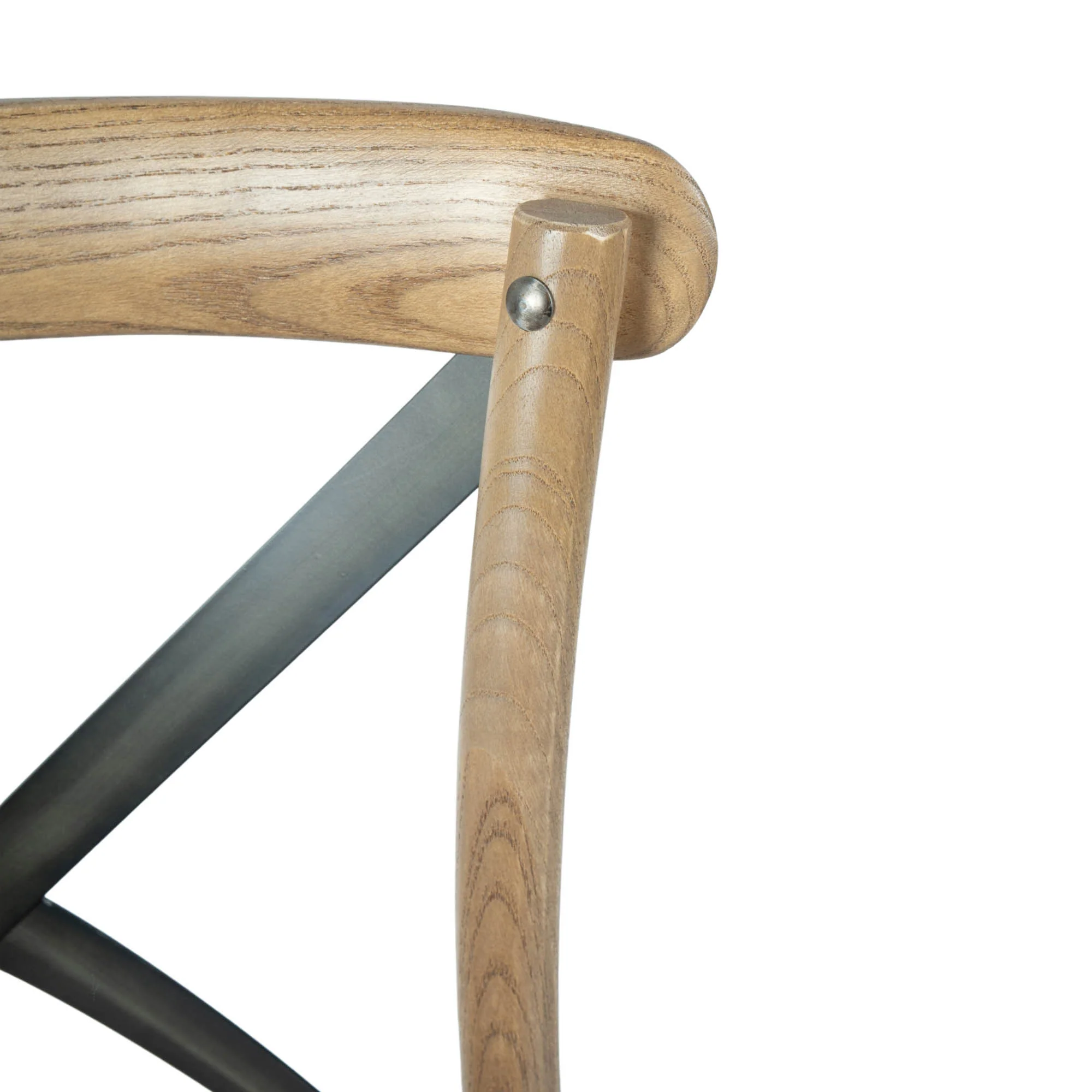 Cross Back Chair w/ Rattan Seat - Natural Rustic - Image 6