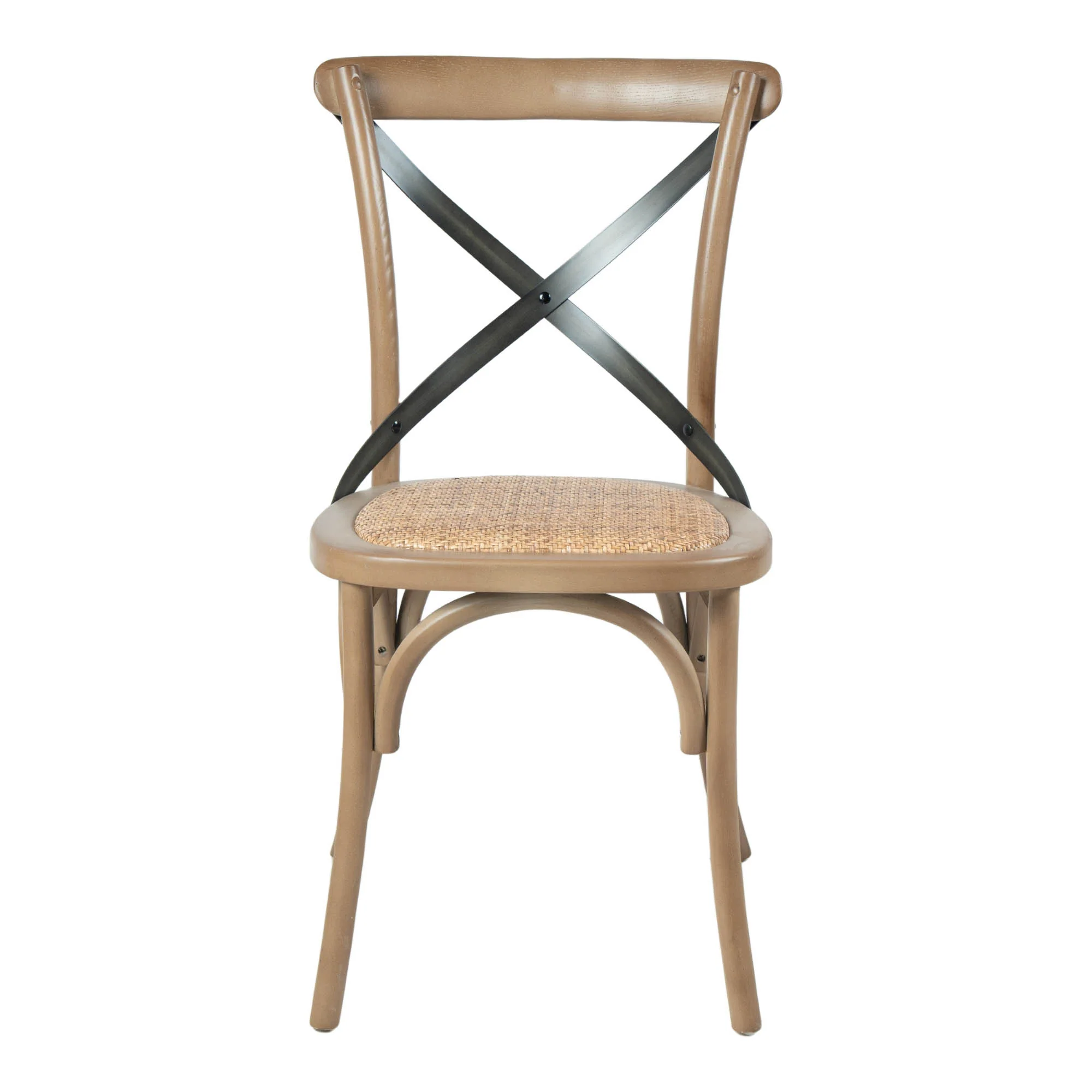 Cross Back Chair w/ Rattan Seat - Sundried - Image 4