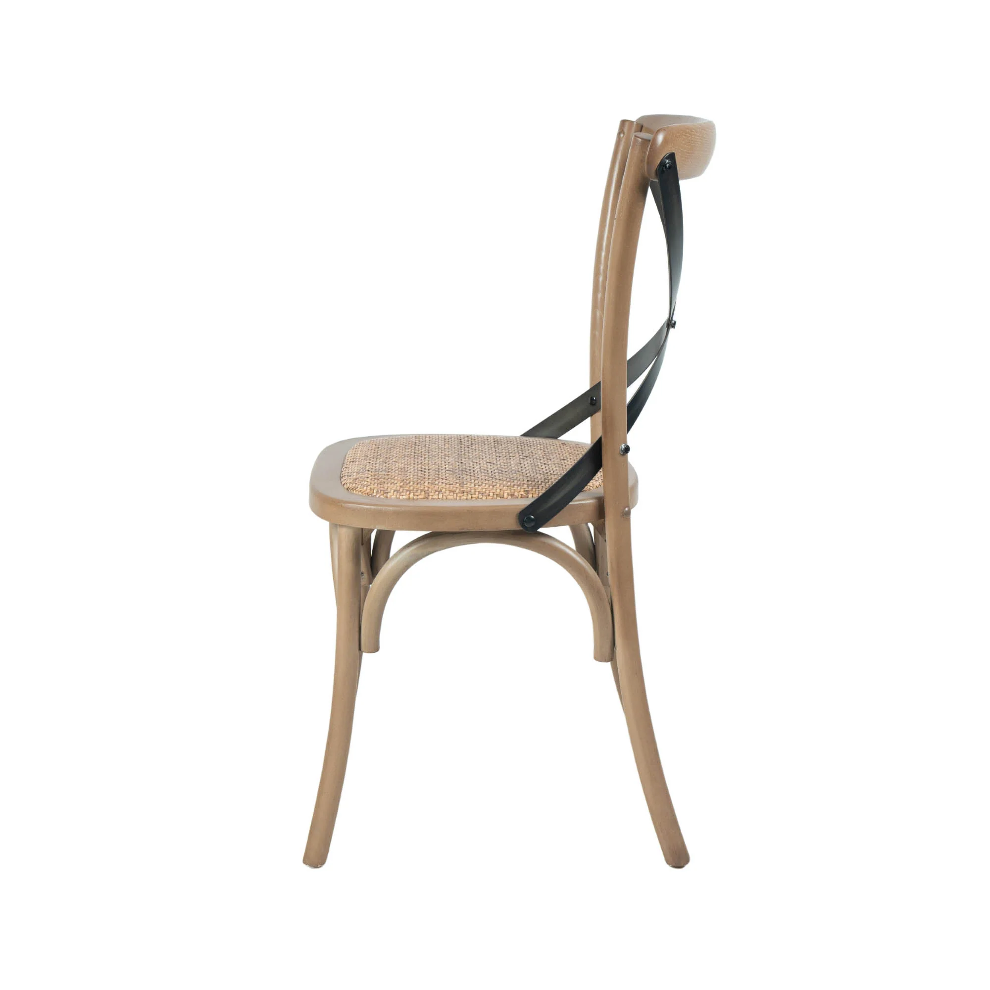Cross Back Chair w/ Rattan Seat - Sundried - Image 5