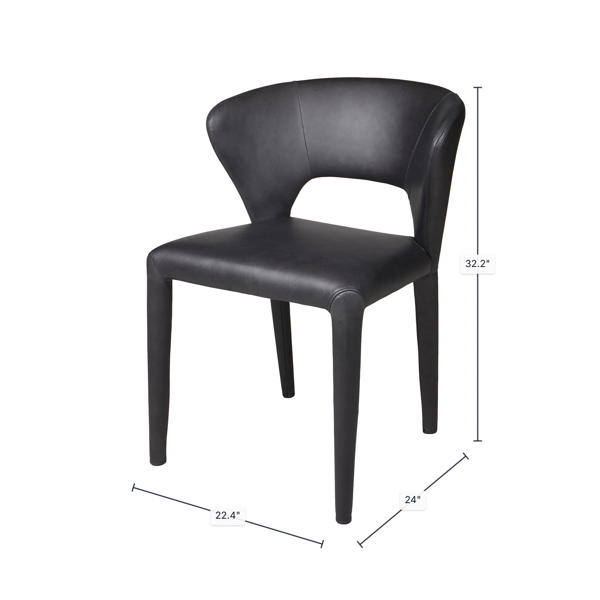 Dakota Dining Chair - Black - Image 3