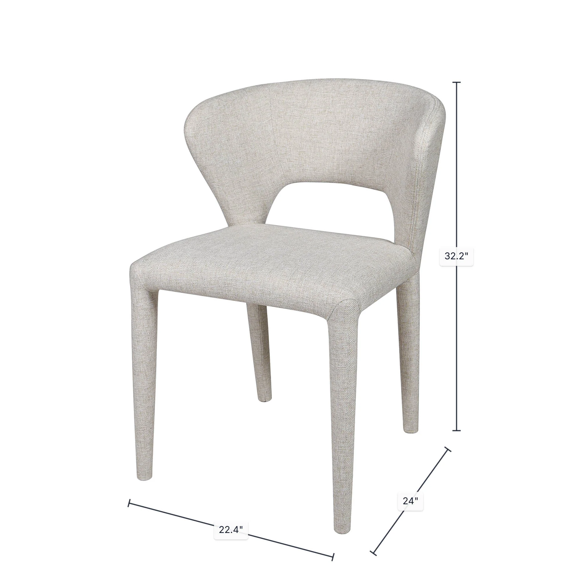 Dakota Dining Chair - Vanilla Tweed - Image 3