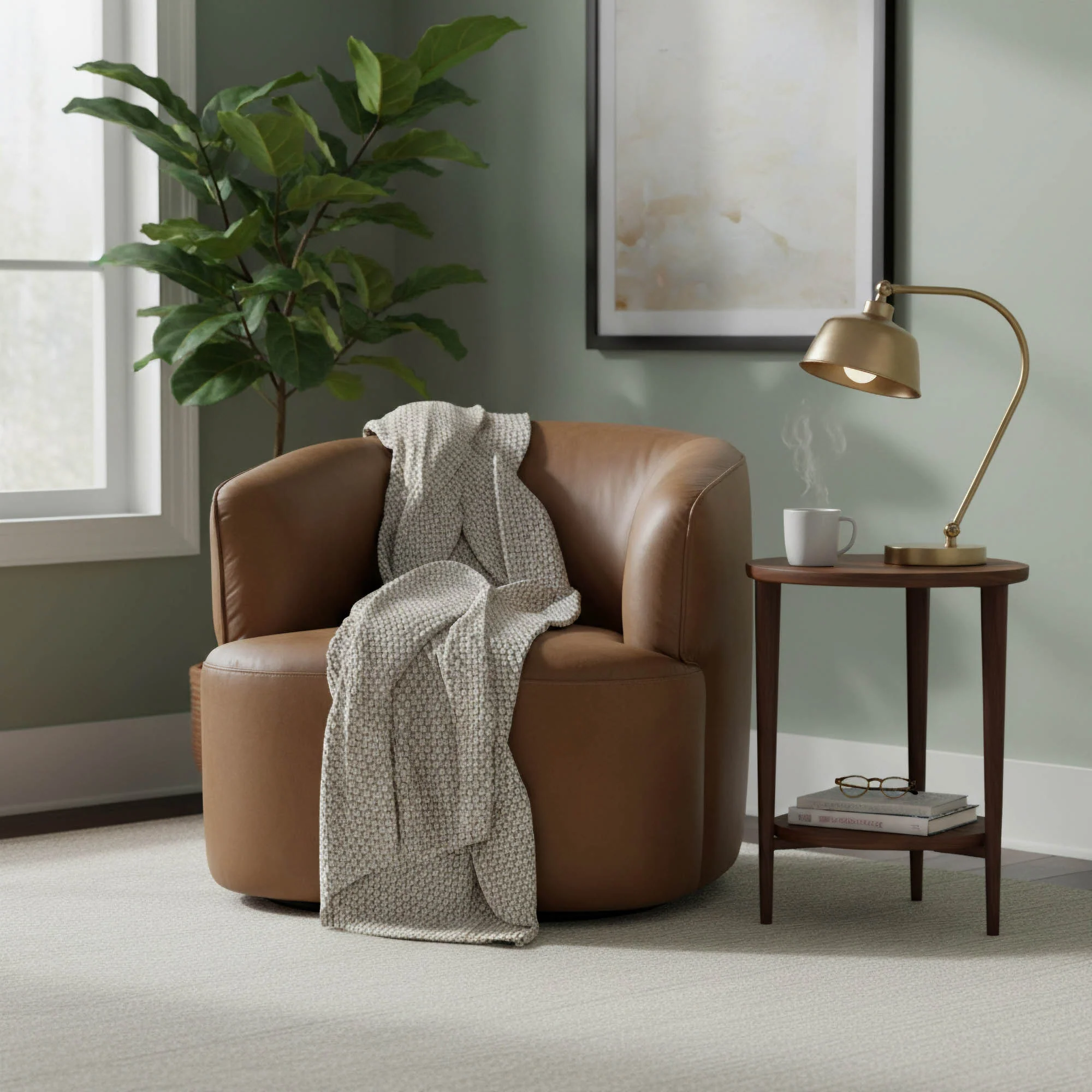 Fireside Swivel Club Chair - Antique Sienna - Image 10