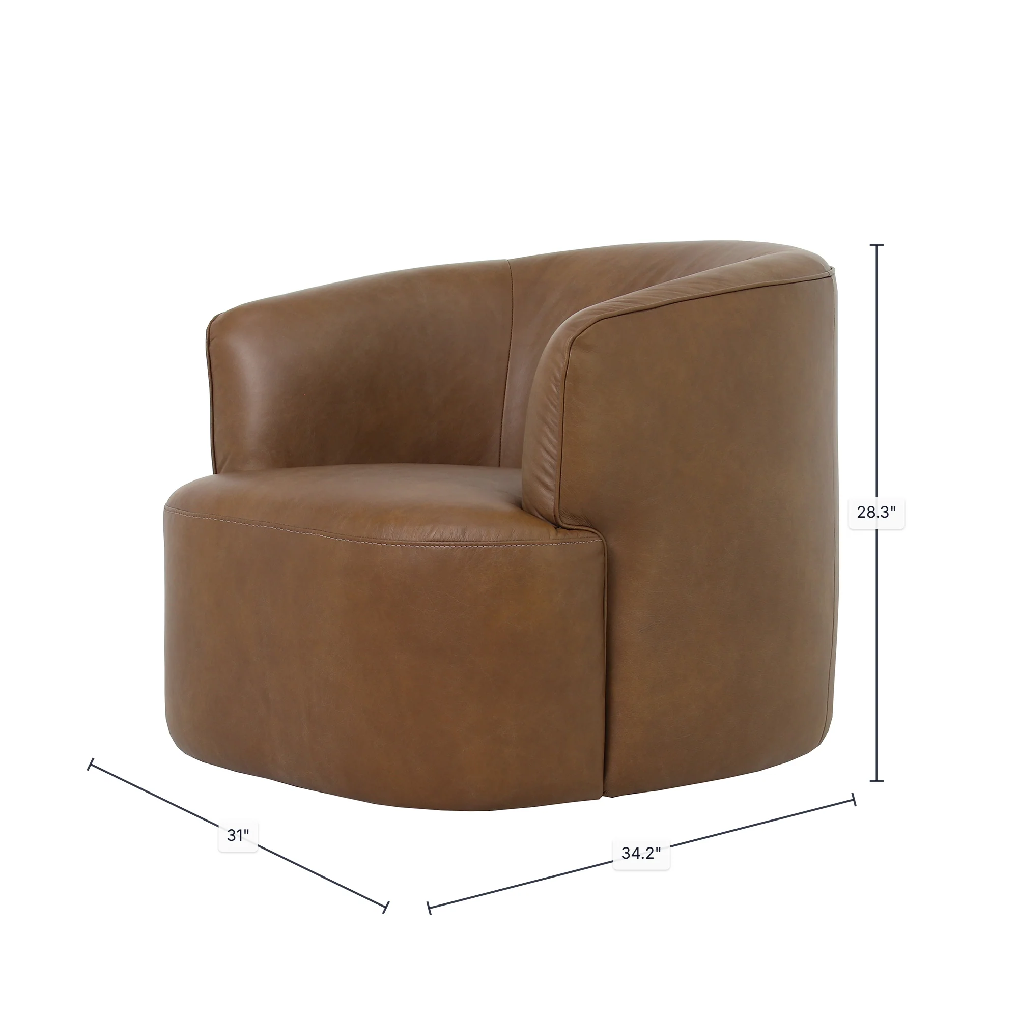 Fireside Swivel Club Chair - Antique Sienna - Image 3