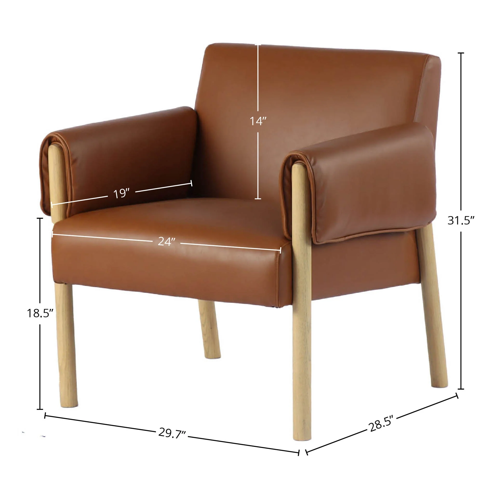 Forest Club Chair - Saddle - Image 2