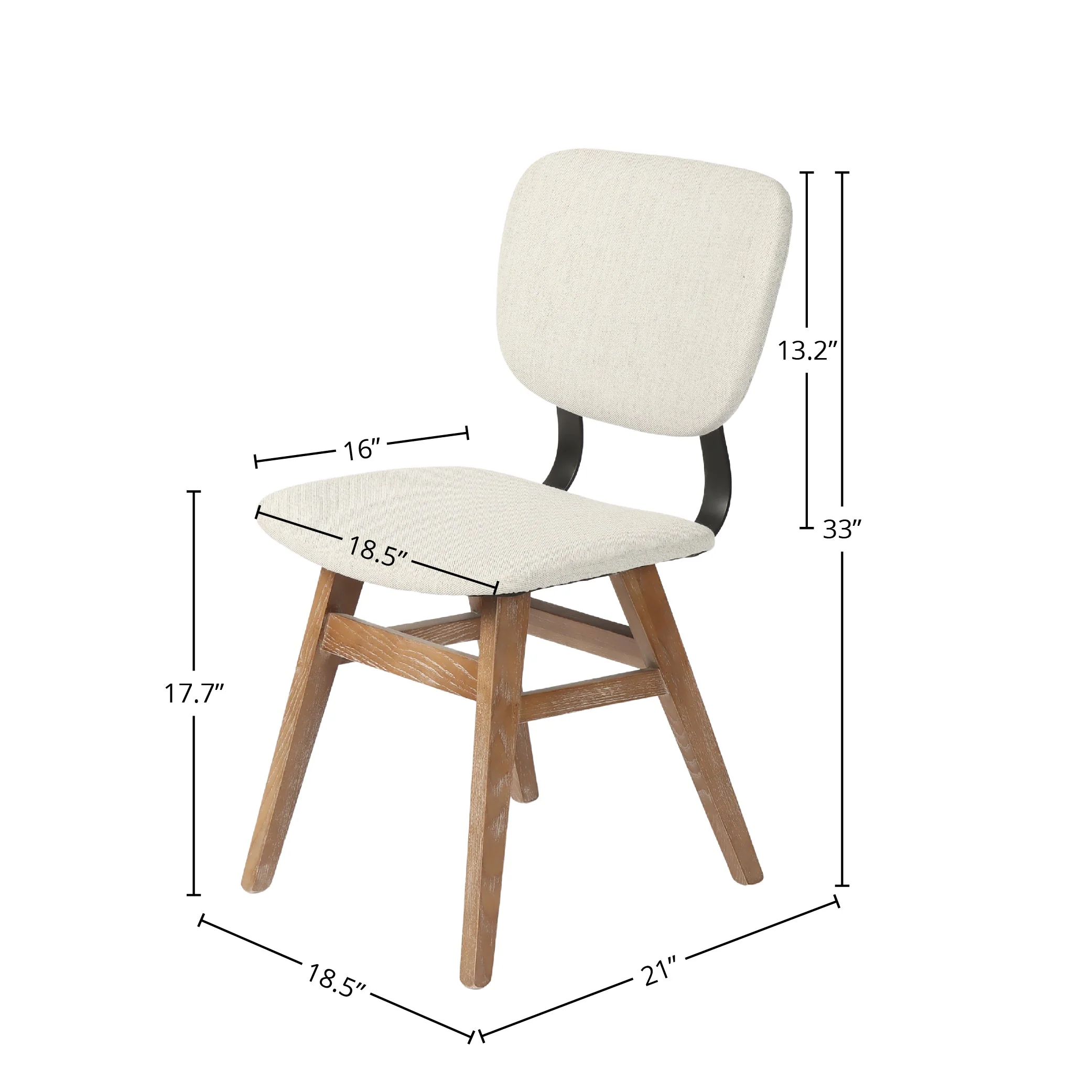 Fraser Dining Chair - Tweed Haze - Image 3
