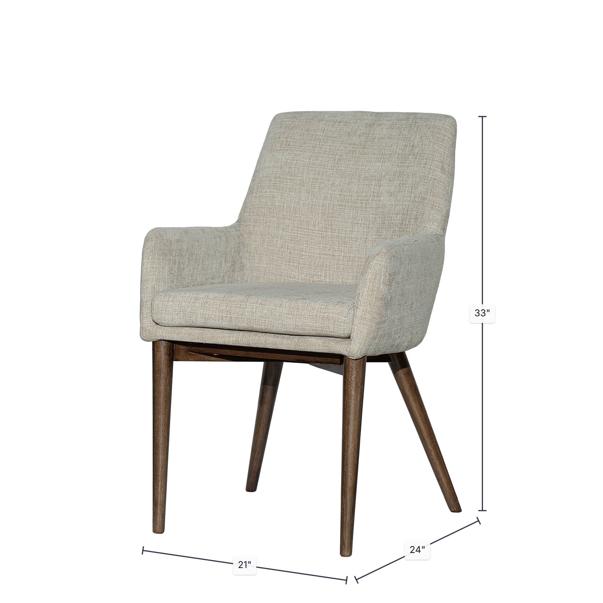 Fritz Arm Dining Chair - Taupe - Image 3