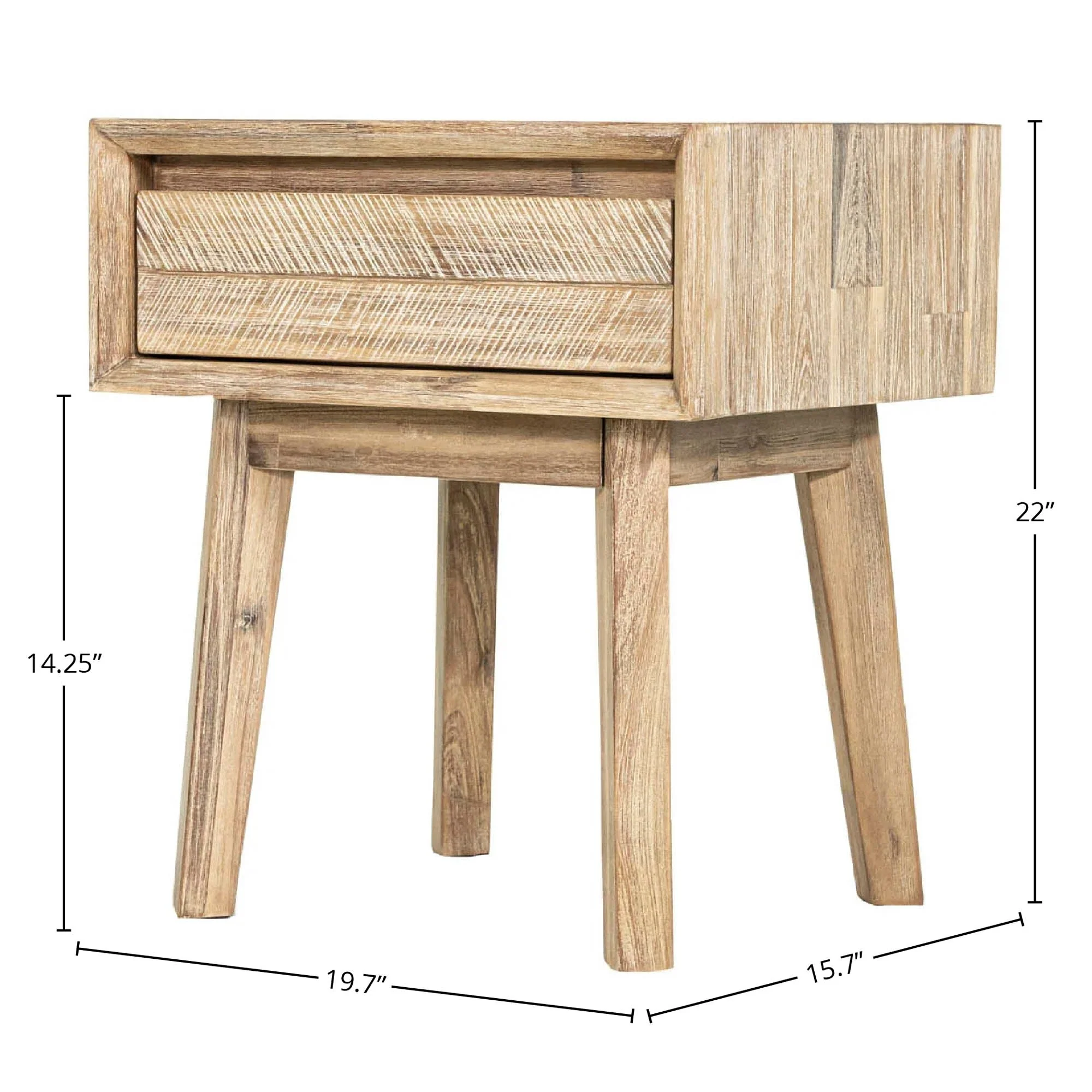 Gia 1 Drawer Nightstand - Light Driftwood - Image 3