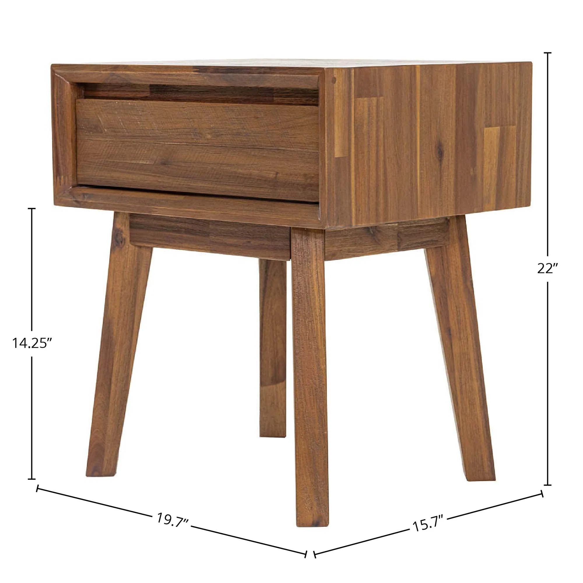 Gia 1 Drawer Nightstand - Warm Pecan - Image 3