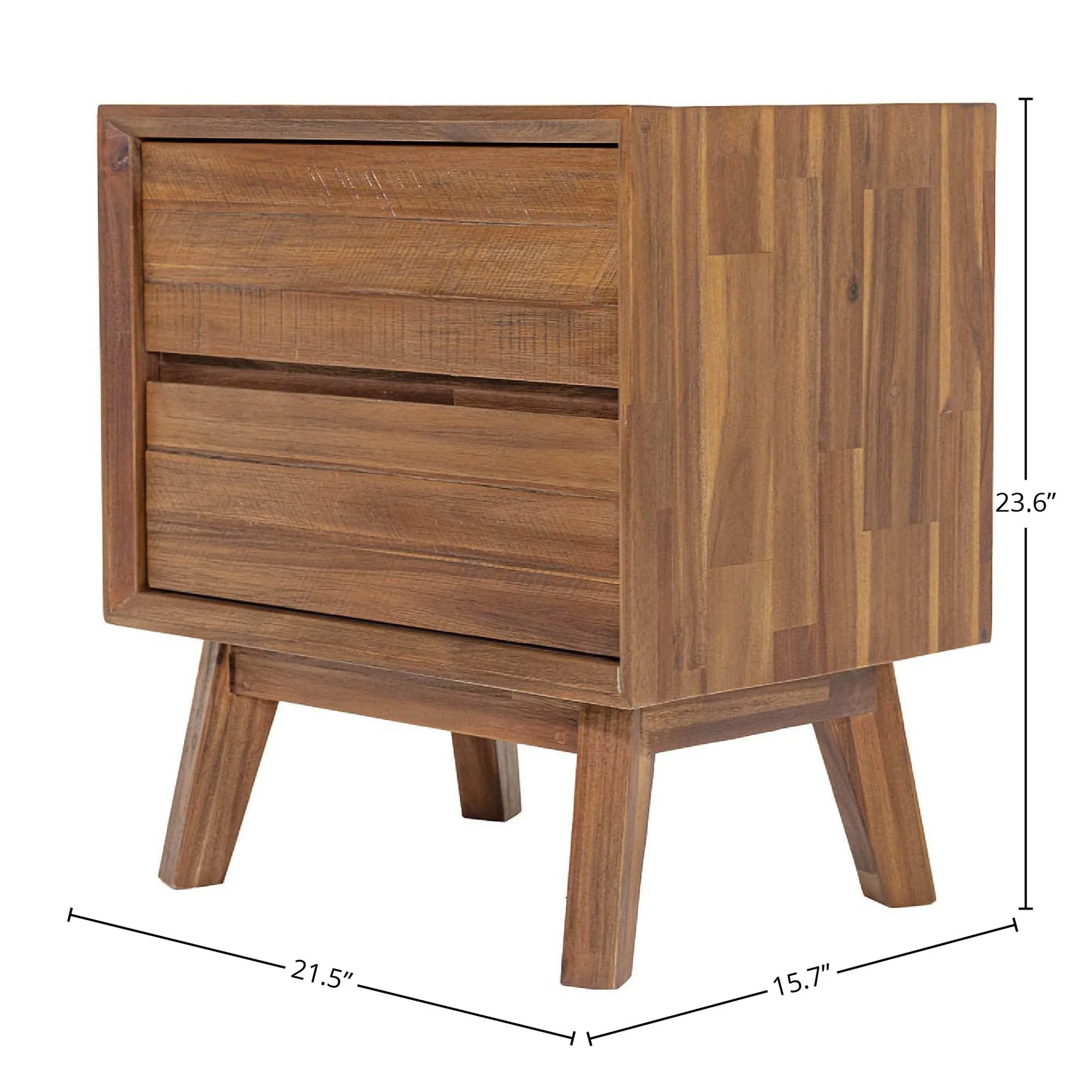Gia 2 Drawer Nightstand - Warm Pecan - Image 3