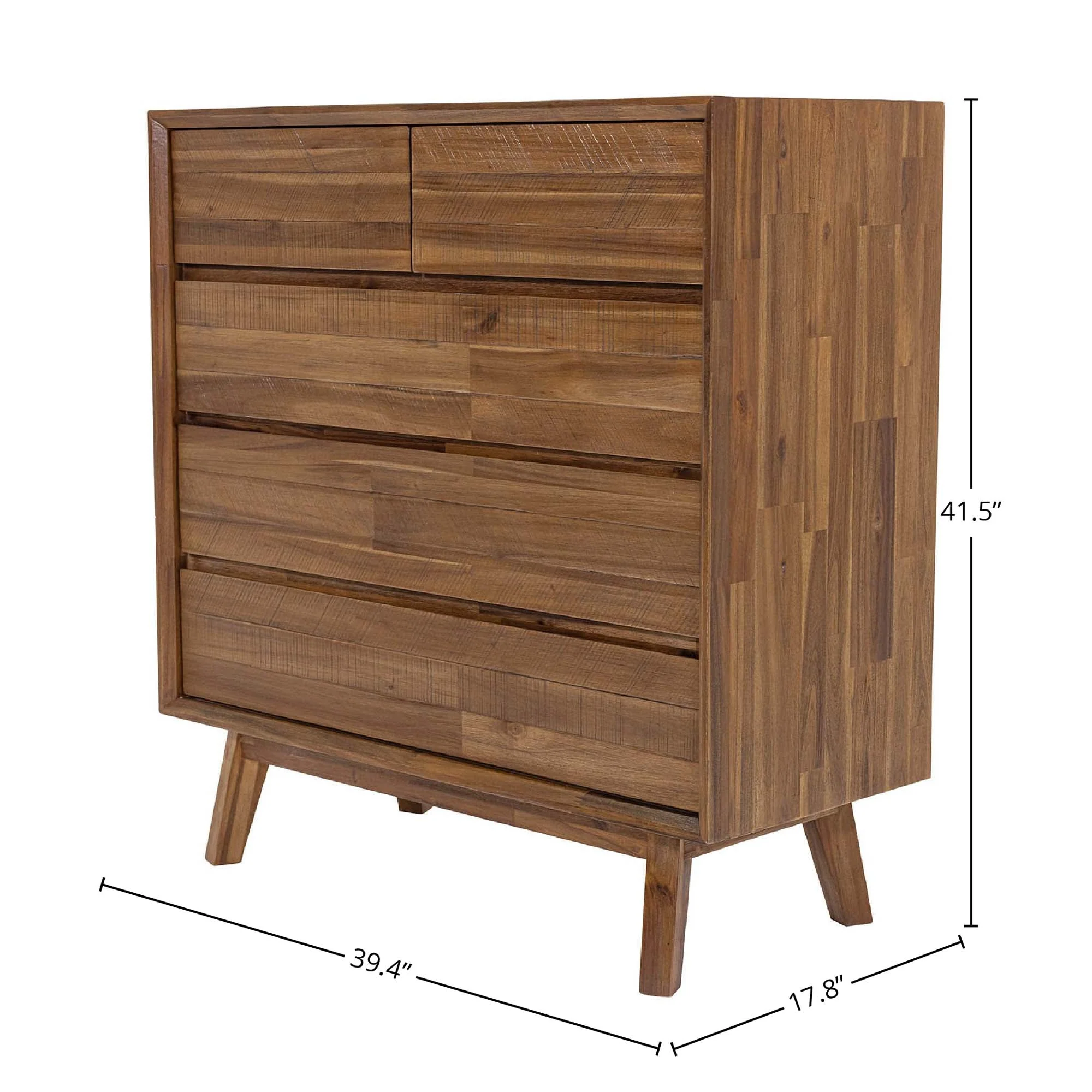 Gia 5 Drawer Chest - Warm Pecan - Image 3