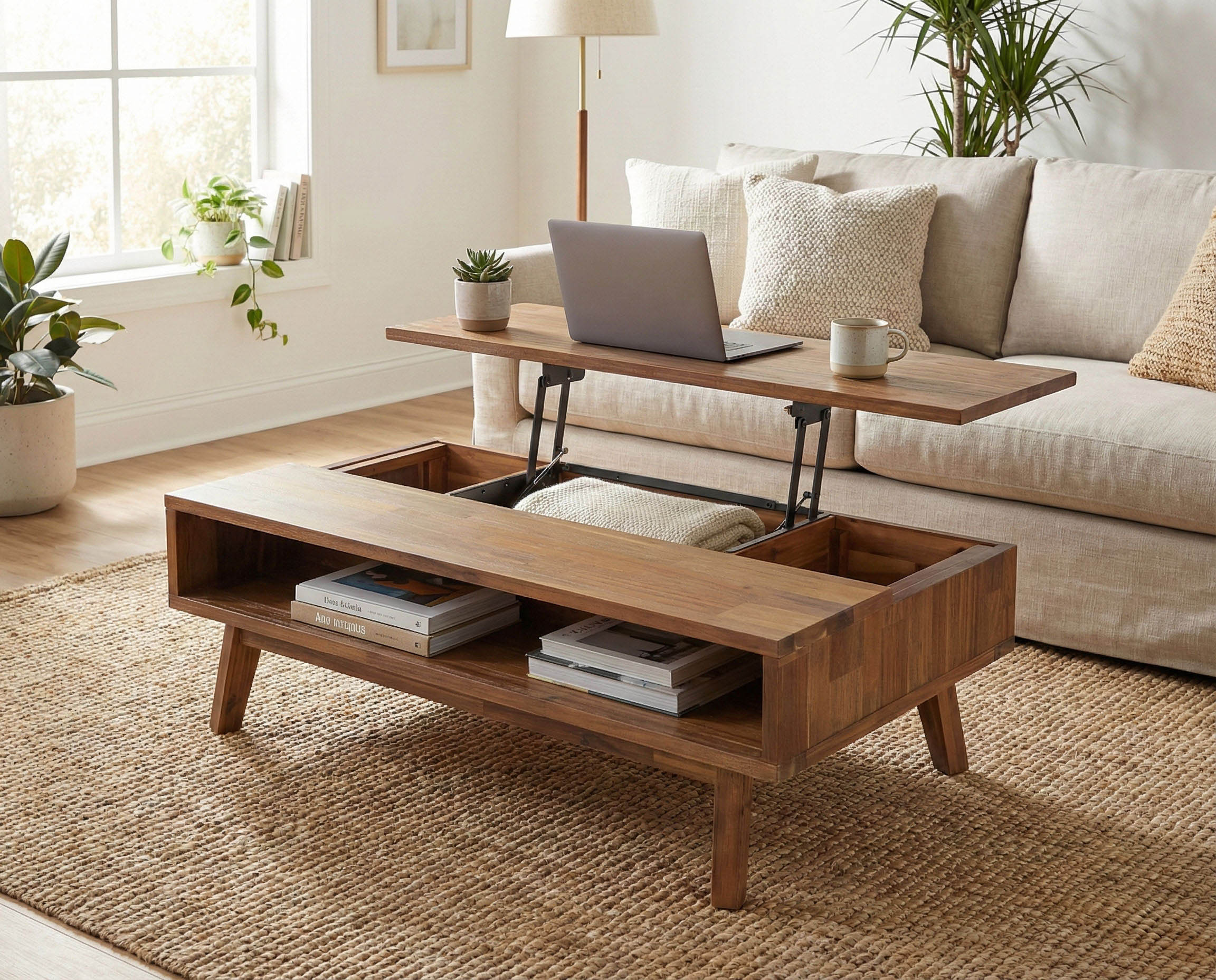 Gia Coffee Table w/ Lift Top - Warm Pecan - Image 23