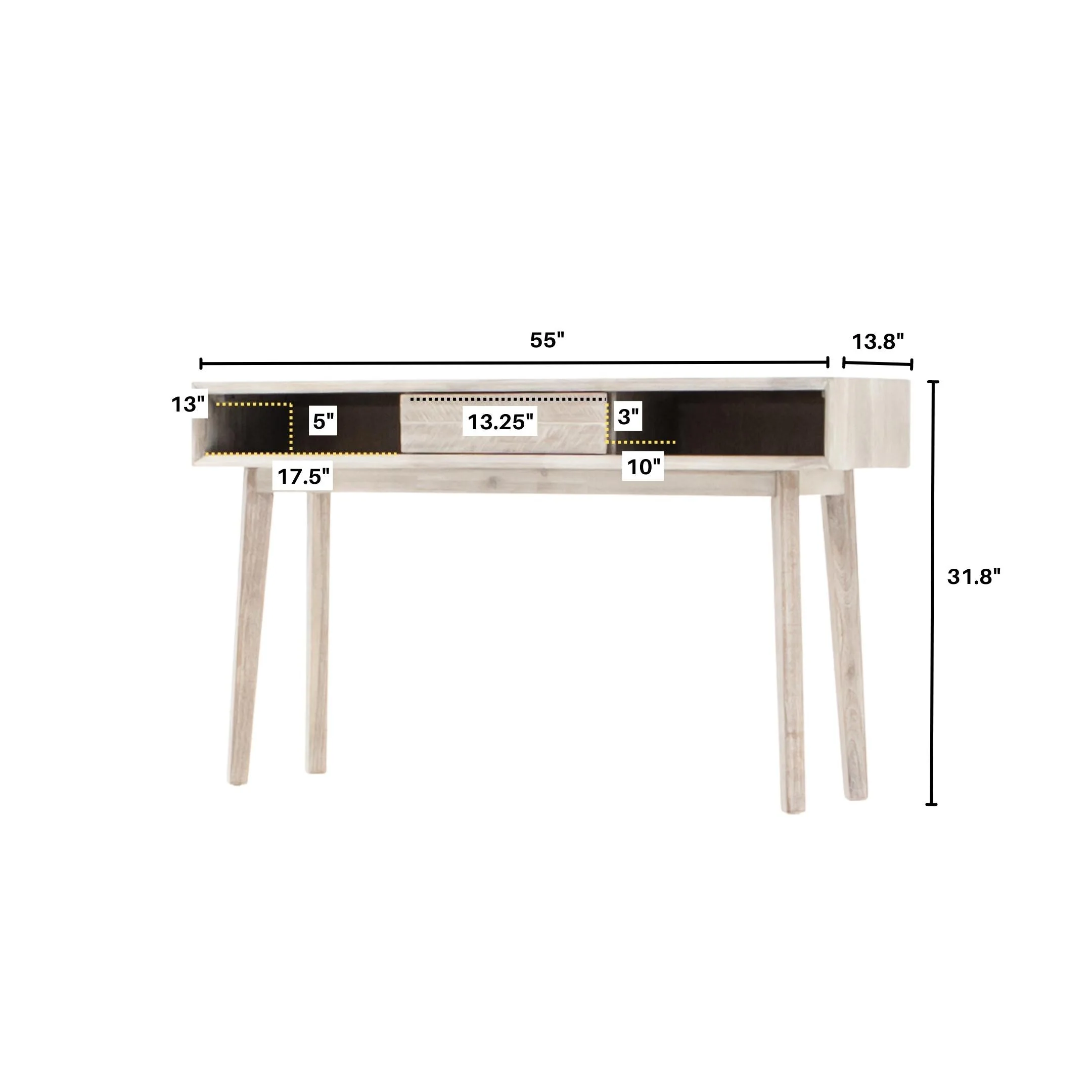 Gia Console Table - Light Driftwood - Image 3