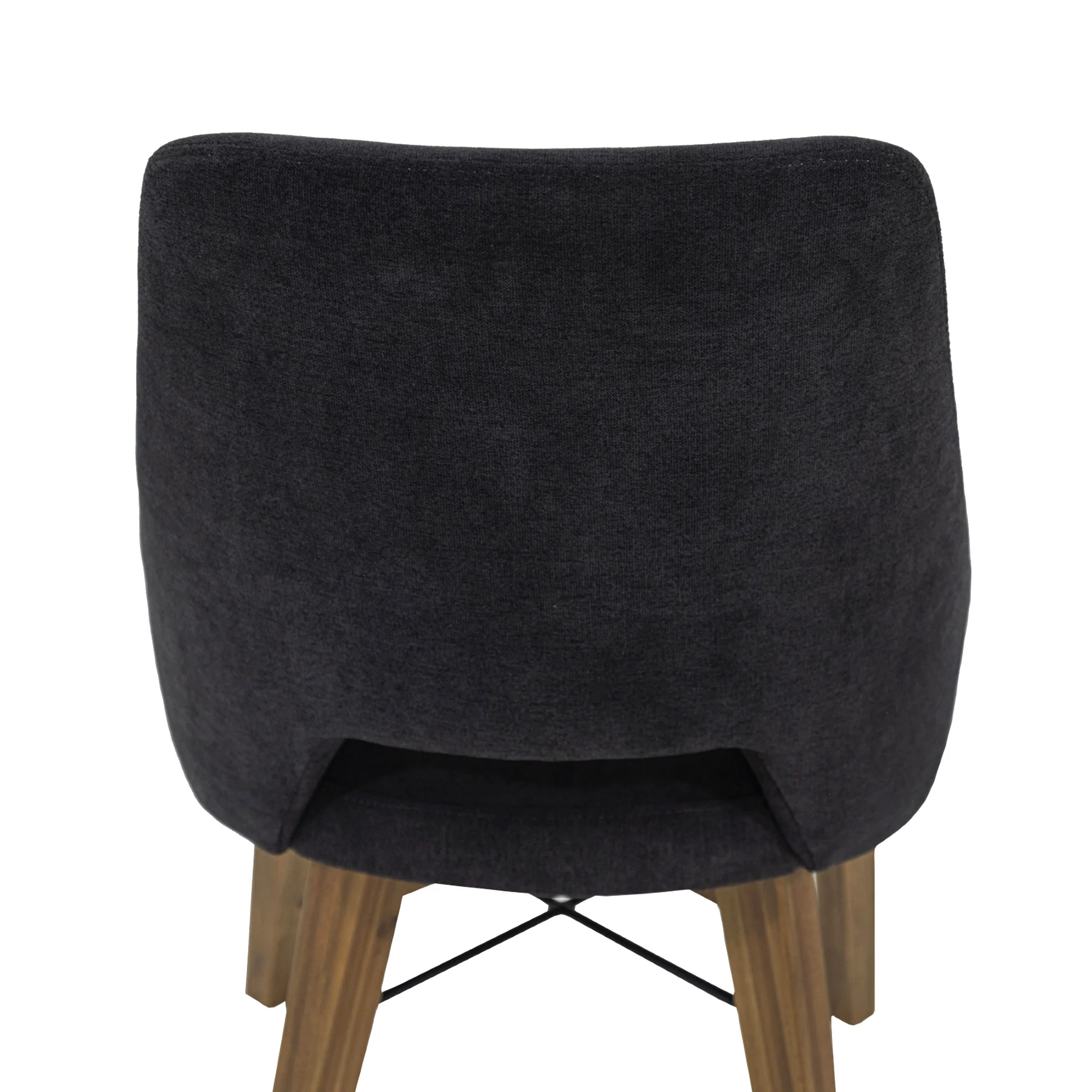 Gia Curved Dining Chair - Graphite Grey/Warm Pecan - Image 10