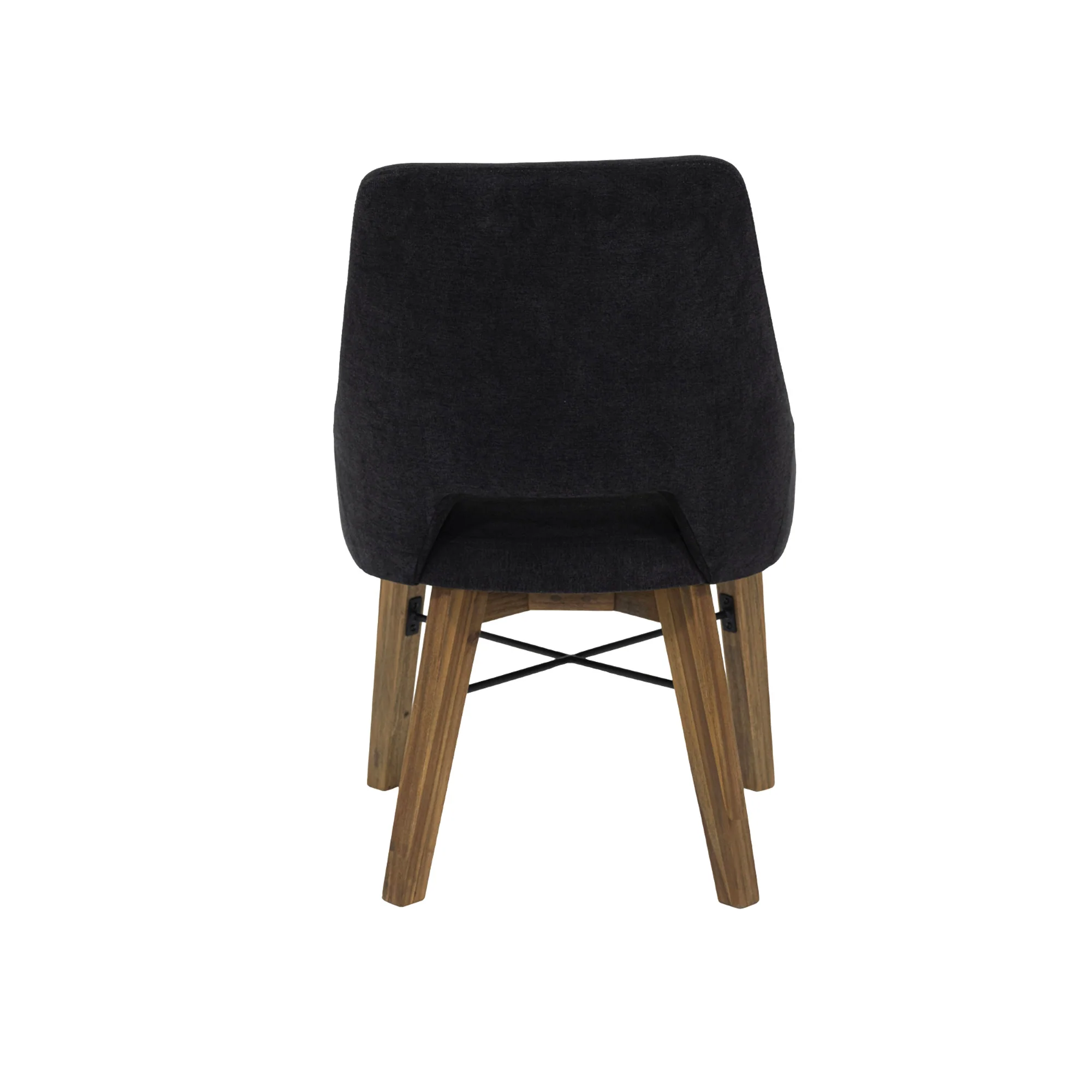 Gia Curved Dining Chair - Graphite Grey/Warm Pecan - Image 6