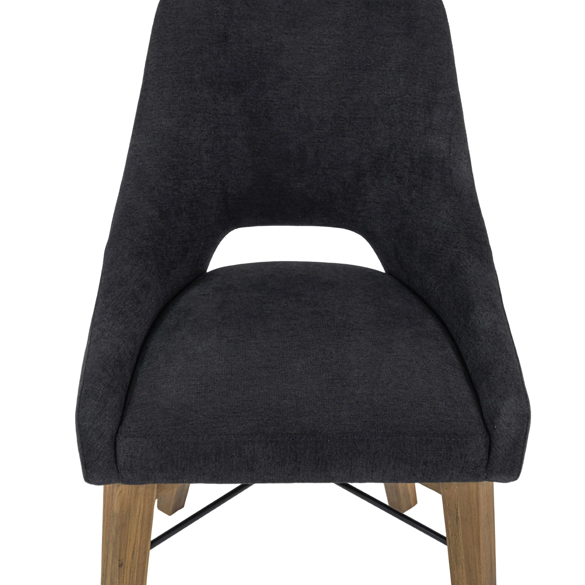 Gia Curved Dining Chair - Graphite Grey/Warm Pecan - Image 8