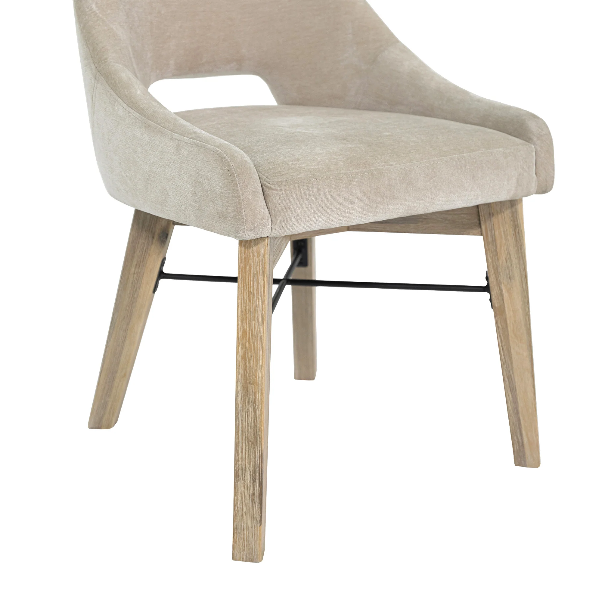 Gia Curved Dining Chair - Sand/Light Driftwood - Image 11