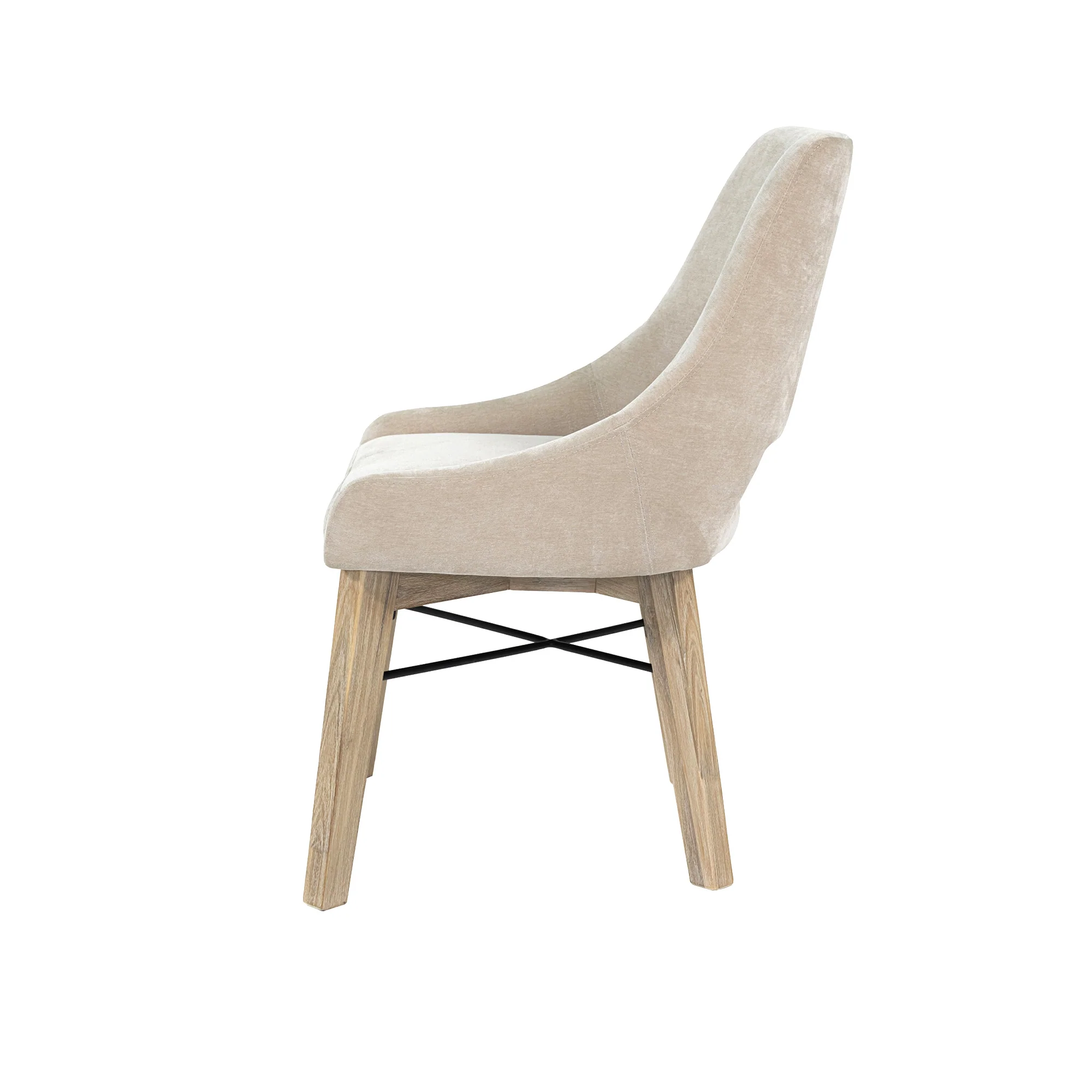 Gia Curved Dining Chair - Sand/Light Driftwood - Image 5