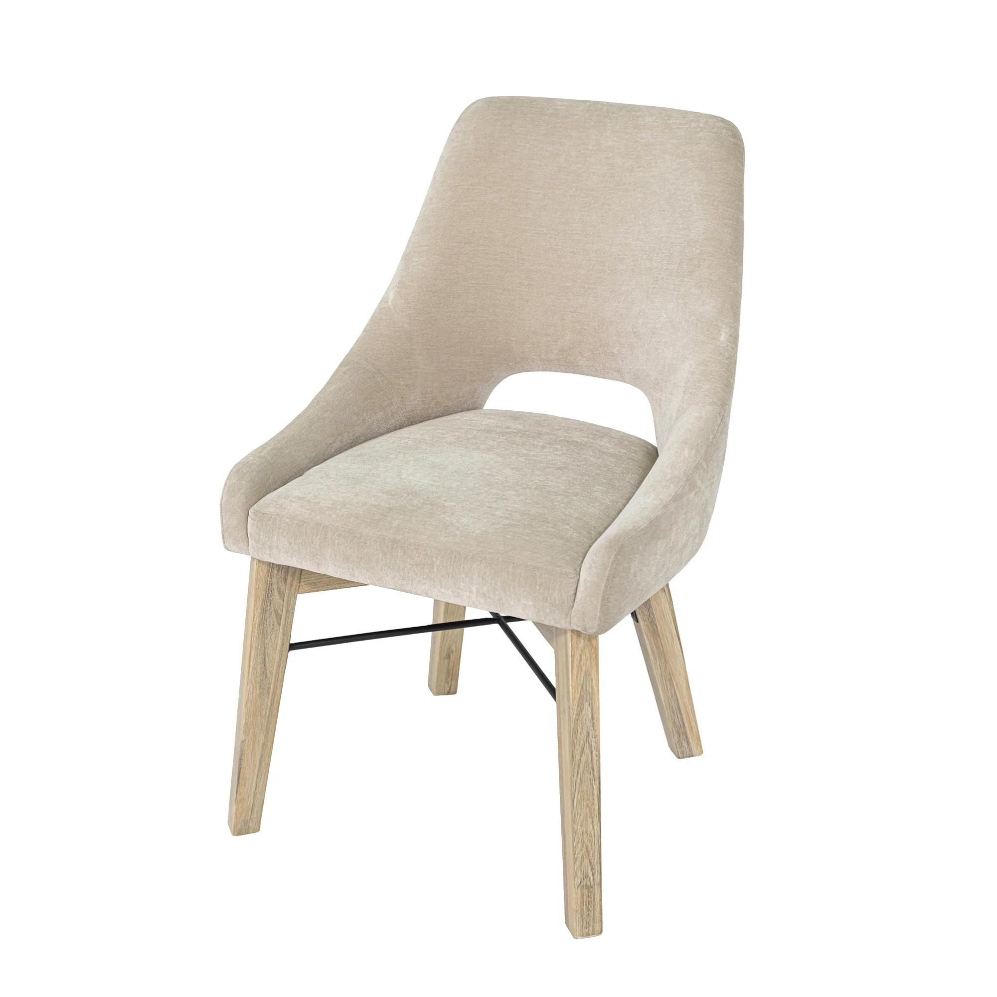 Gia Curved Dining Chair - Sand/Light Driftwood - Image 7