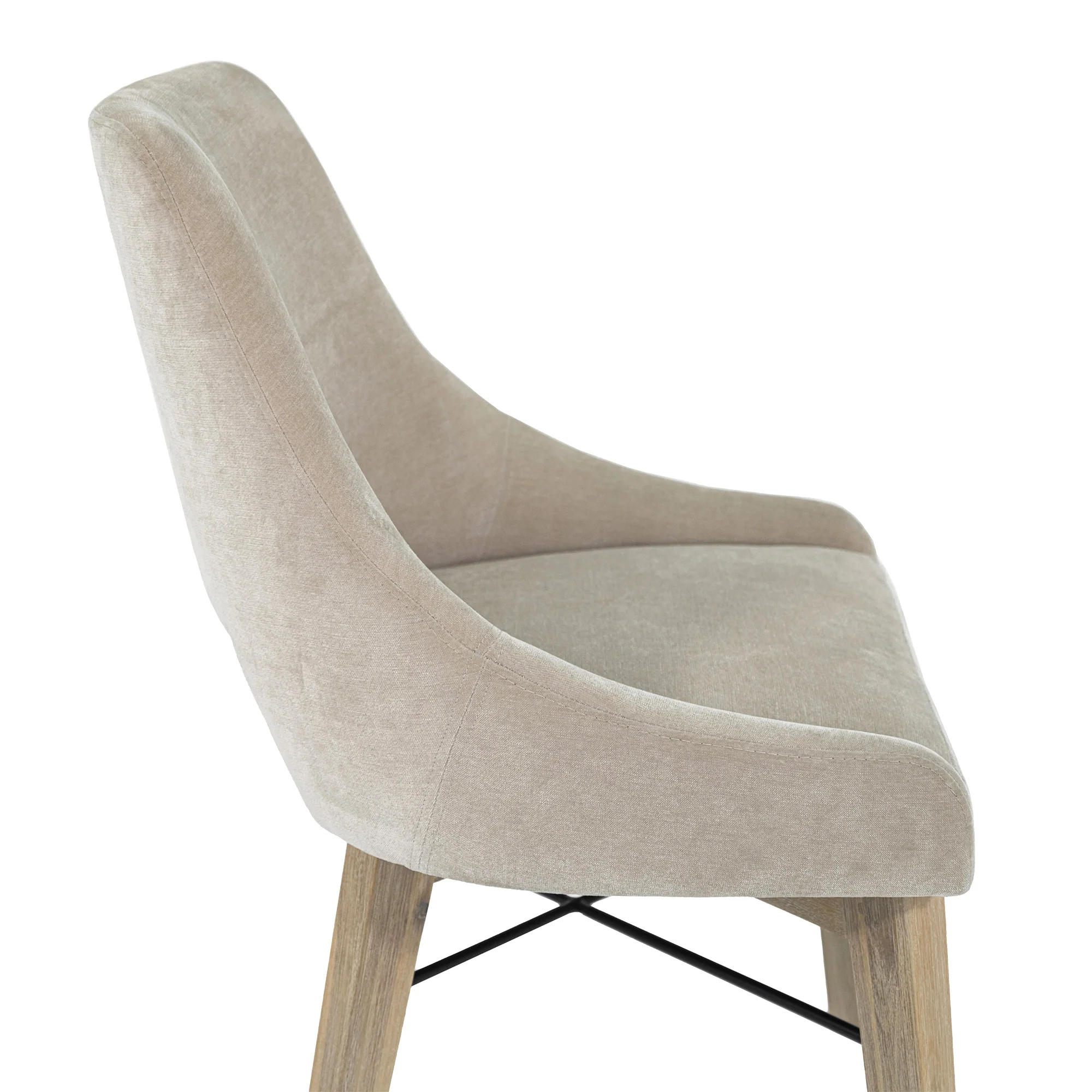 Gia Curved Dining Chair - Sand/Light Driftwood - Image 9
