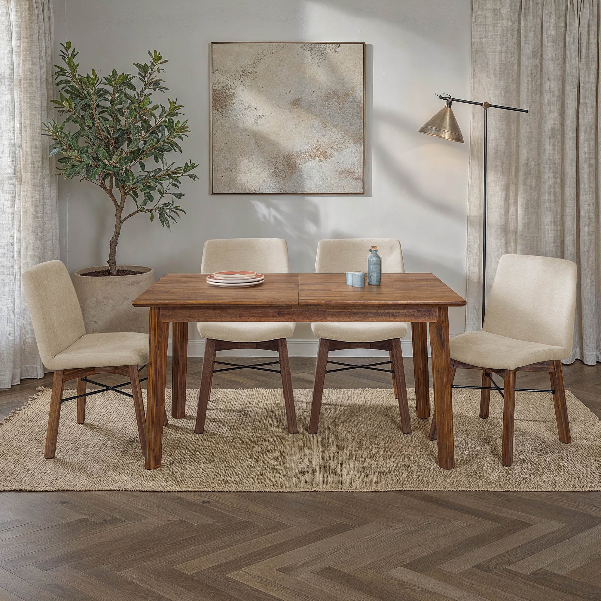 Gia Dining Chair - Warm Pecan - Sand - Image 14