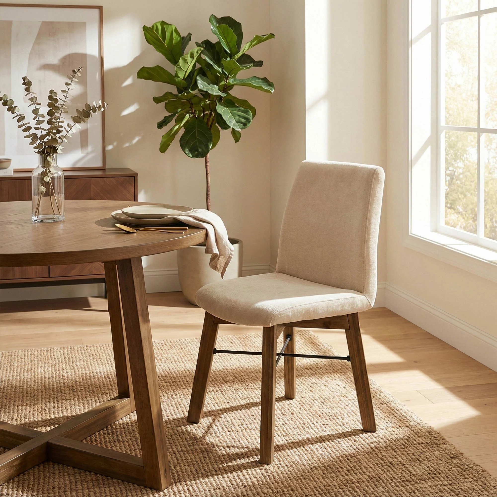 Gia Dining Chair - Warm Pecan - Sand - Image 2