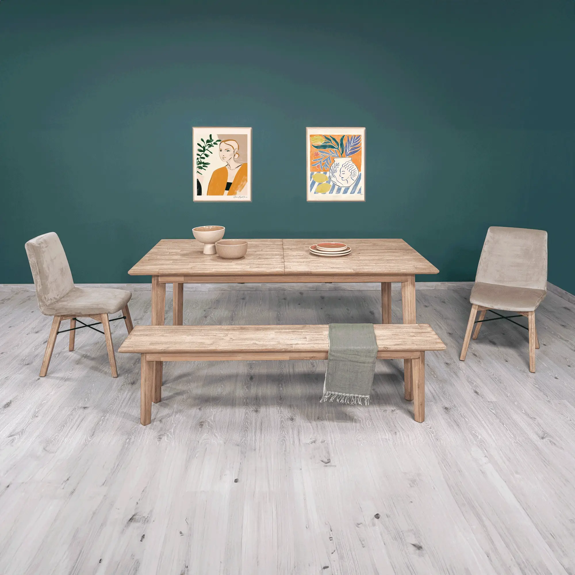Gia Extension Dining Table 71/102" - Light Driftwood - Image 26