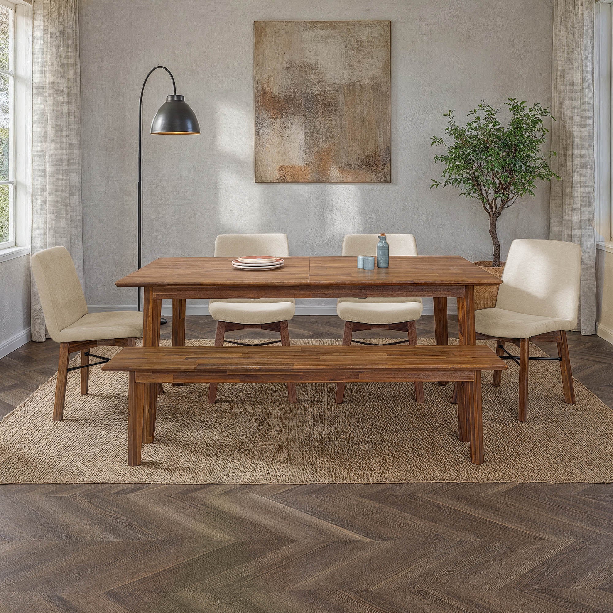 Gia Extension Dining Table 71/102" - Warm Pecan - Image 2
