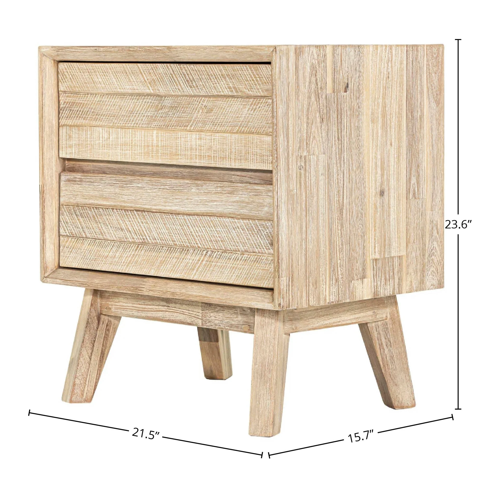 Gia 2 Drawer Nightstand - Light Driftwood - Image 3