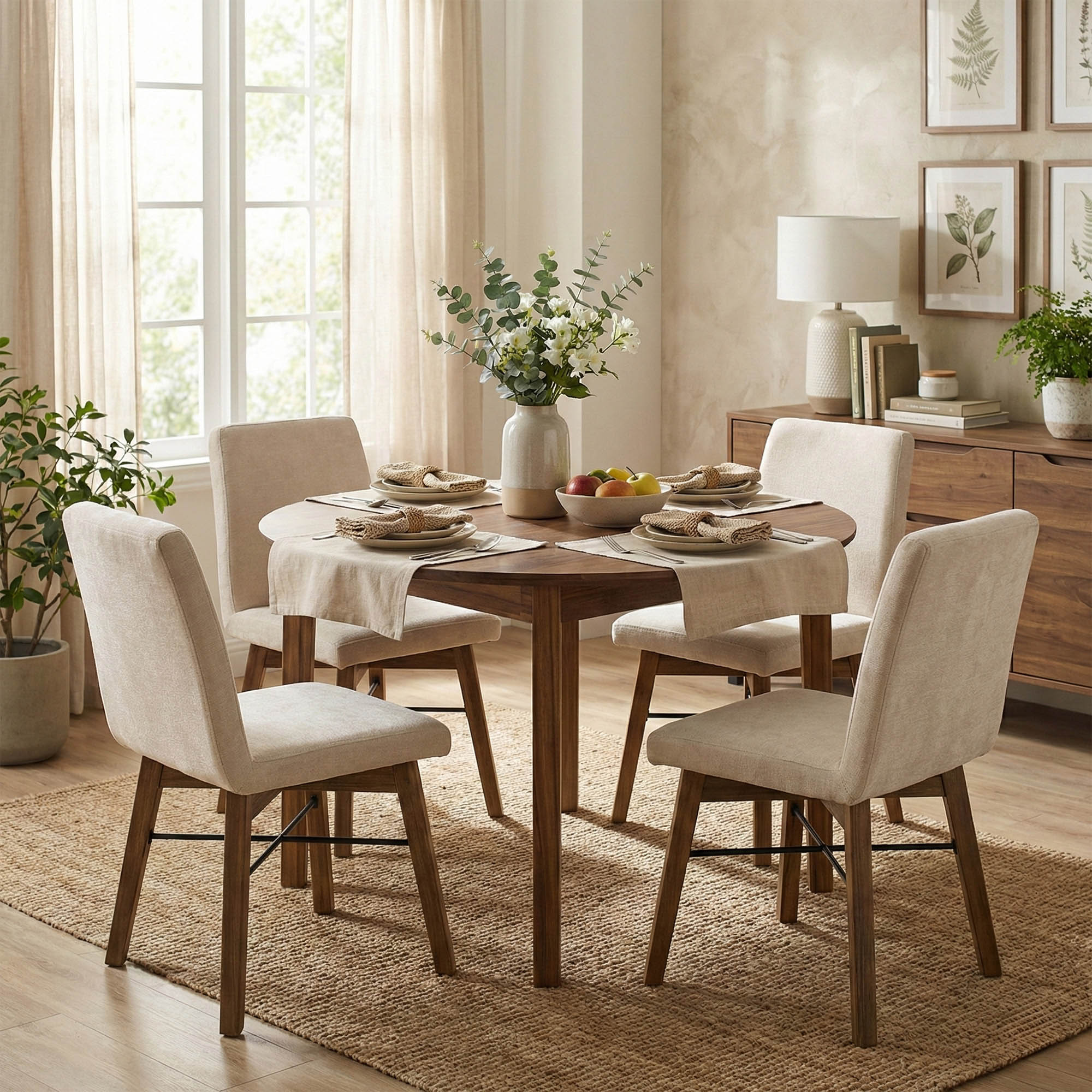 Gia Round Dining Table - Warm Pecan - Image 9