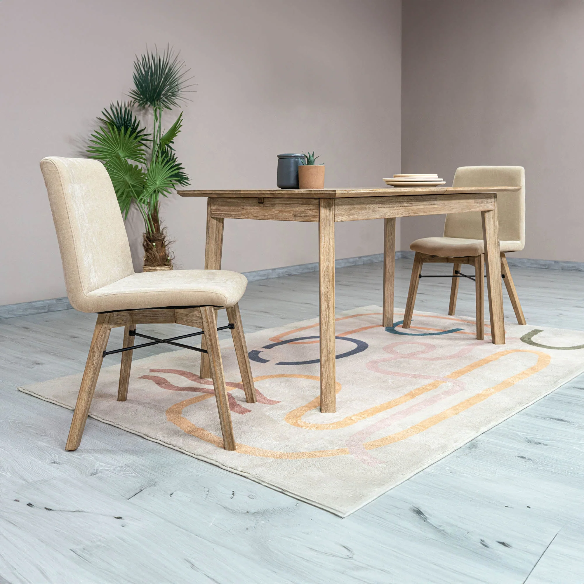 Gia Small Extension Dining Table w/ Butterfly System 55/71” - Light Driftwood - Image 12