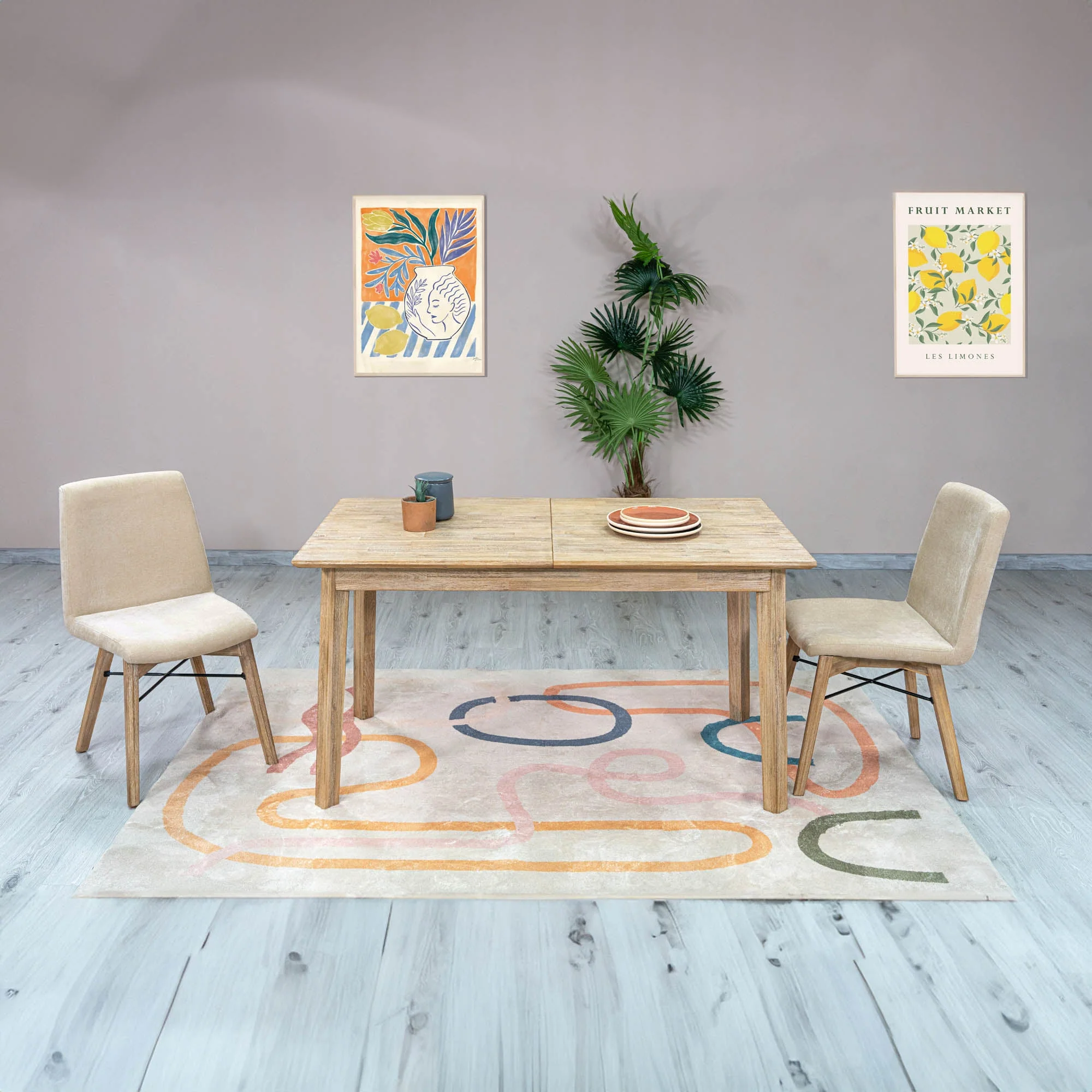 Gia Small Extension Dining Table w/ Butterfly System 55/71” - Light Driftwood - Image 13