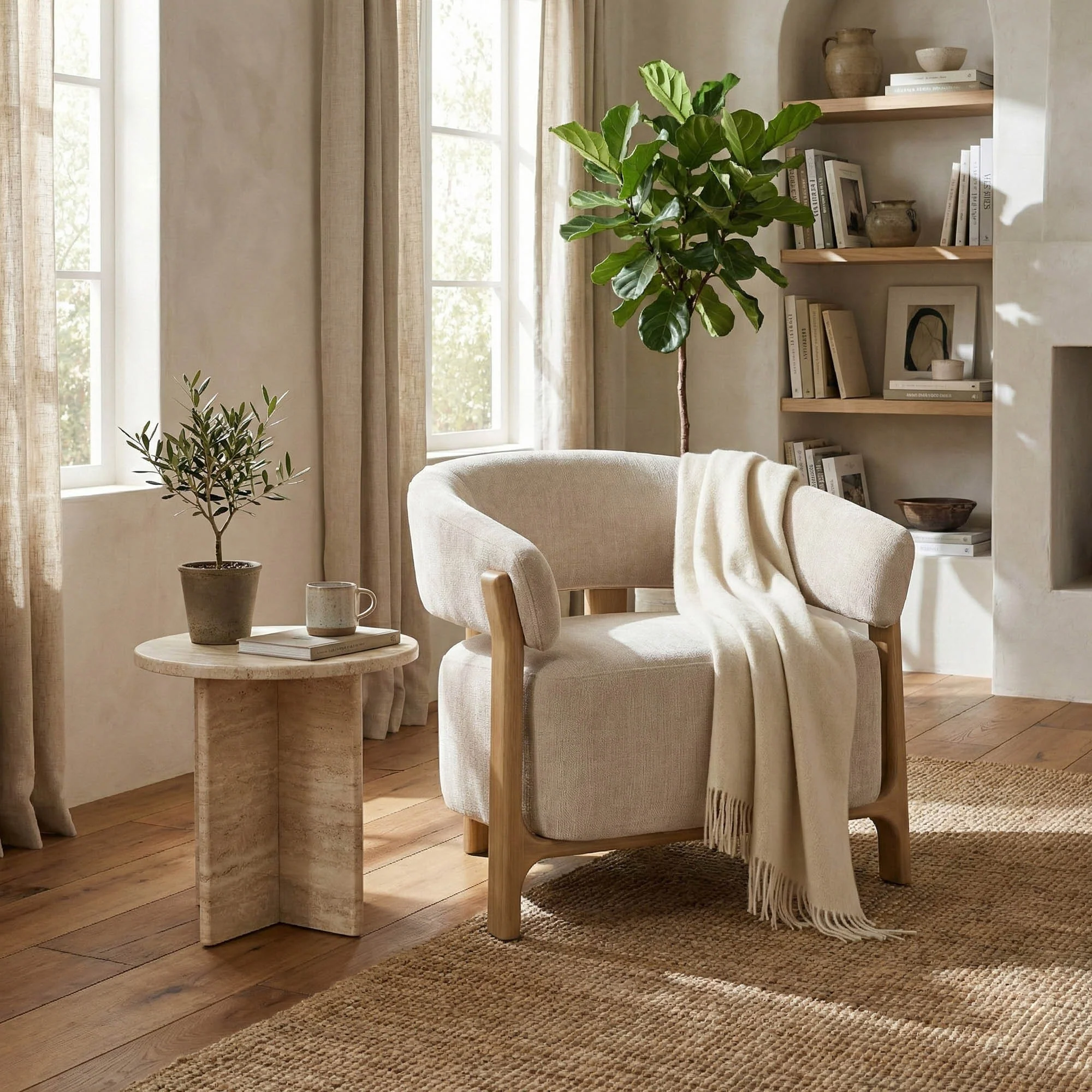 Harlow Club Chair - Barley Chenille - Image 2