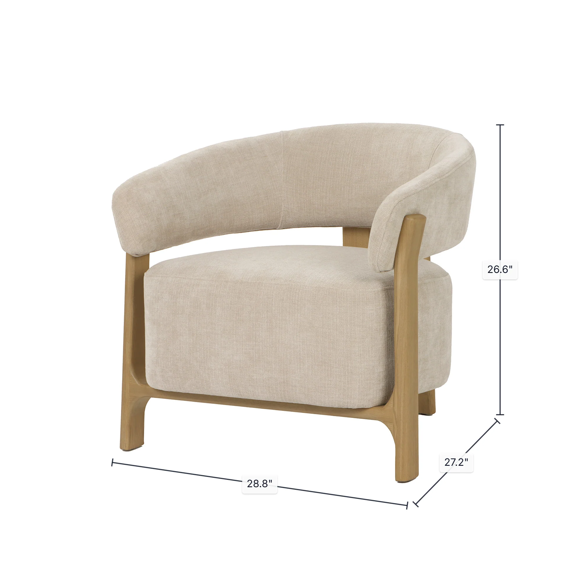 Harlow Club Chair - Barley Chenille - Image 3