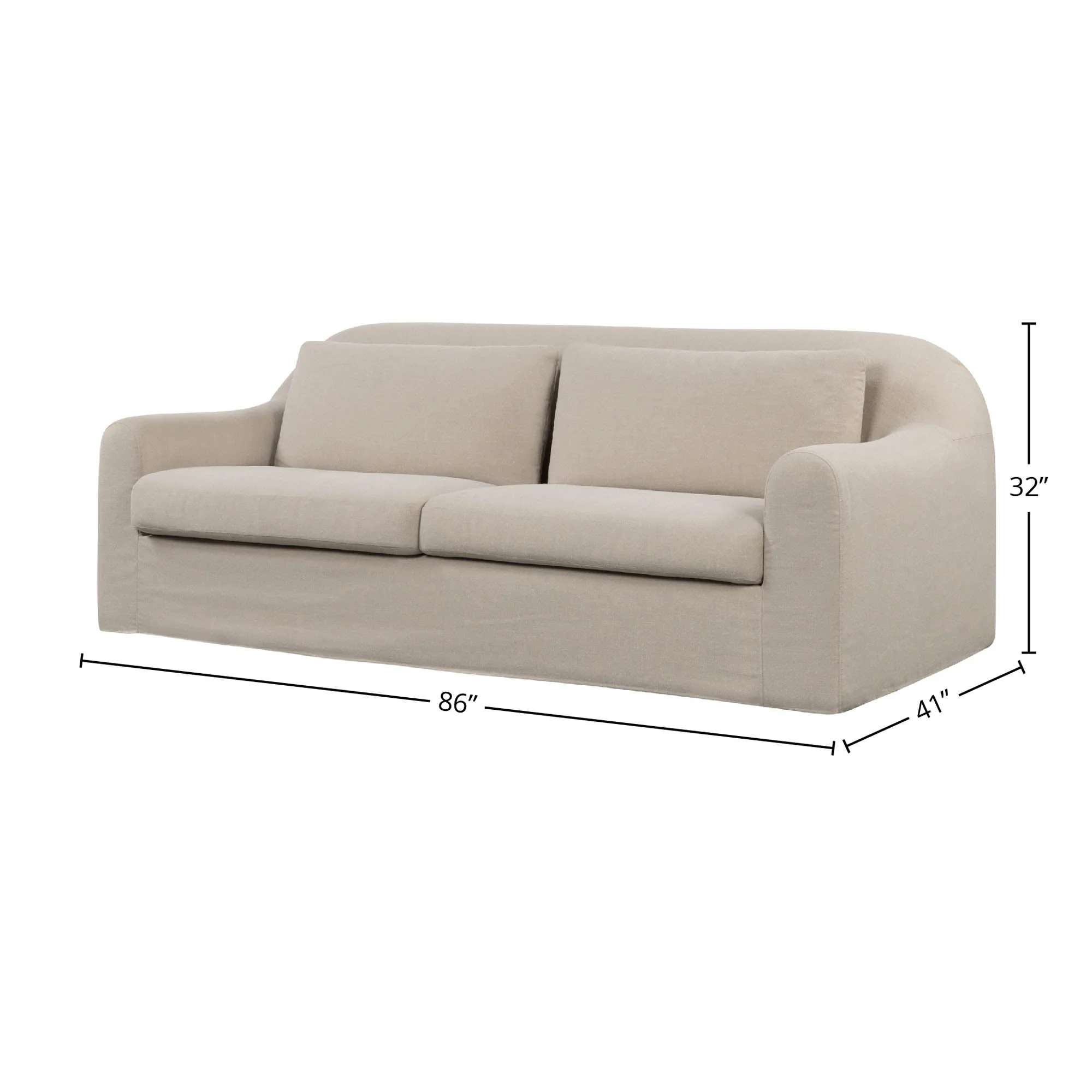Harper Slipcover Sofa - Linen Malt - Image 10