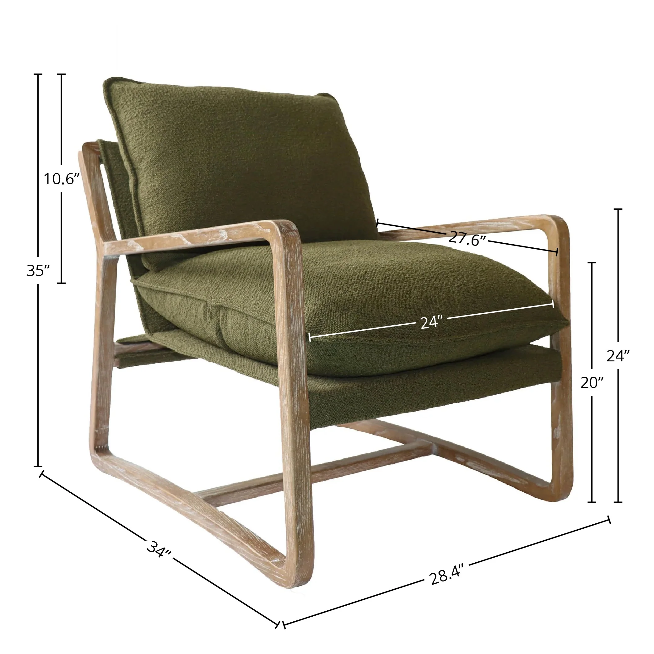 Huntington Club Chair - Moss Boucle - Image 7